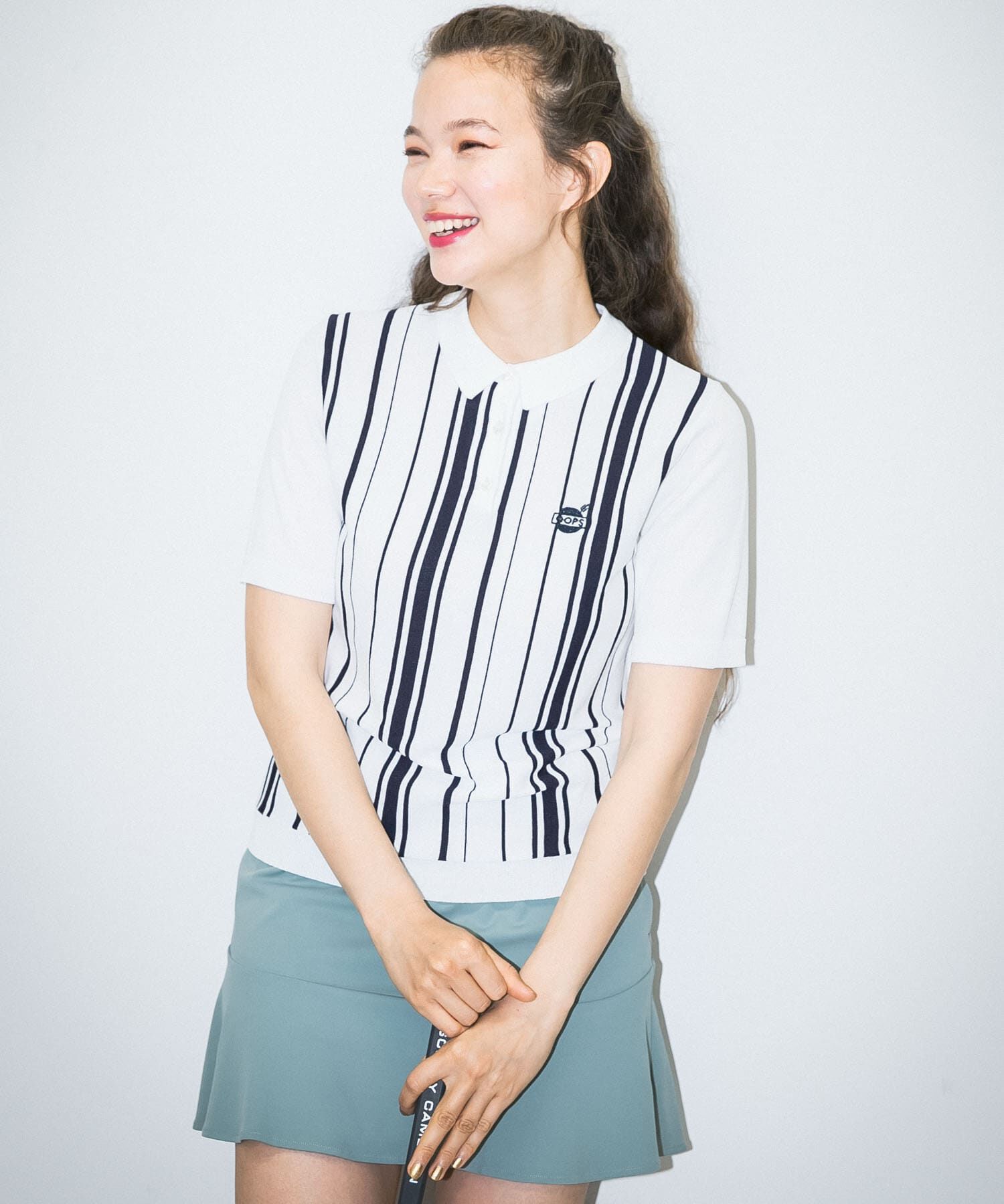 Sonny Label 「OOPS　ストライプ半袖ポロシャツ」|ポロシャツ|