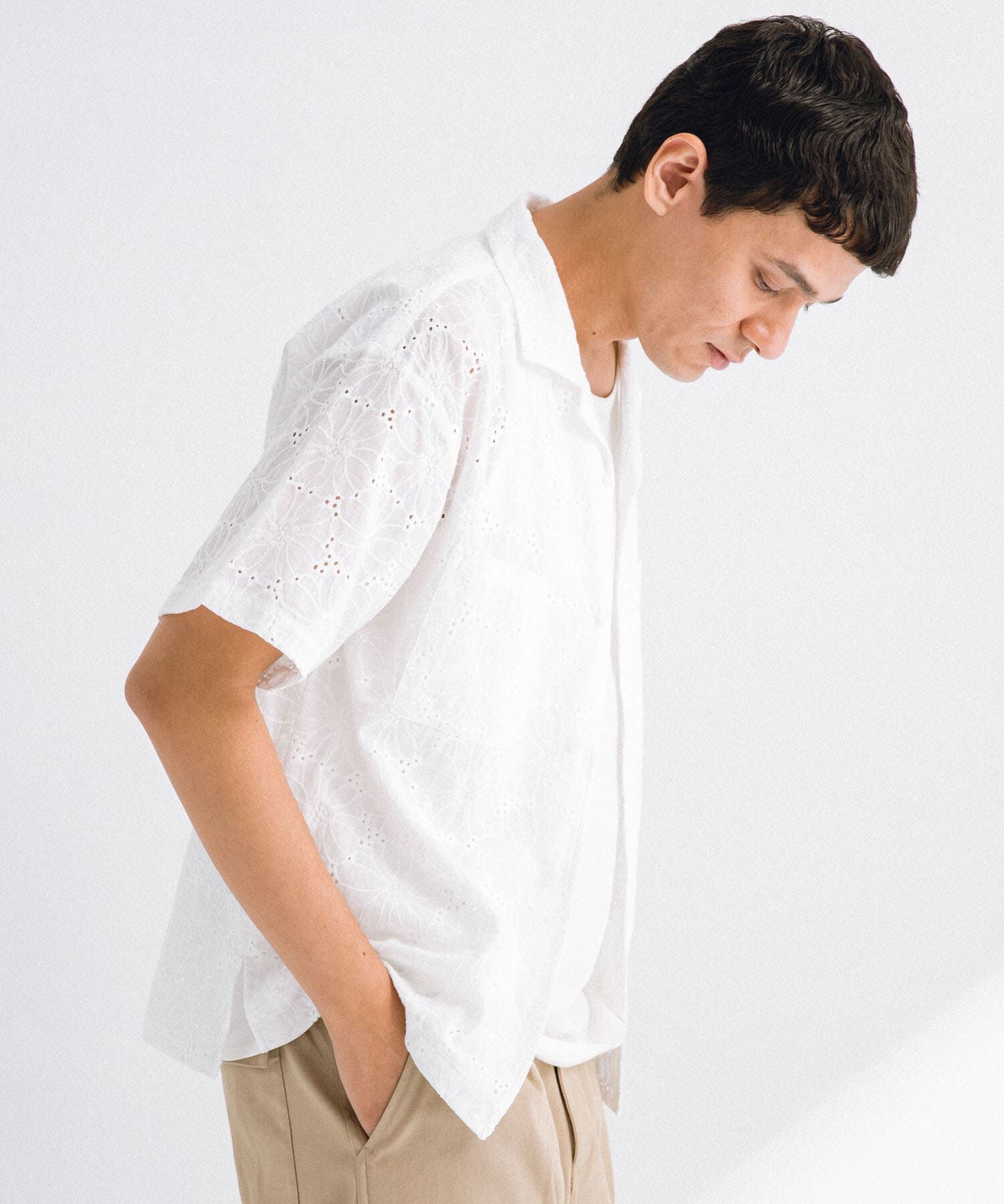 Sonny Label 「レース刺繍ショートスリーブシャツ」|シャツ・ブラウス|