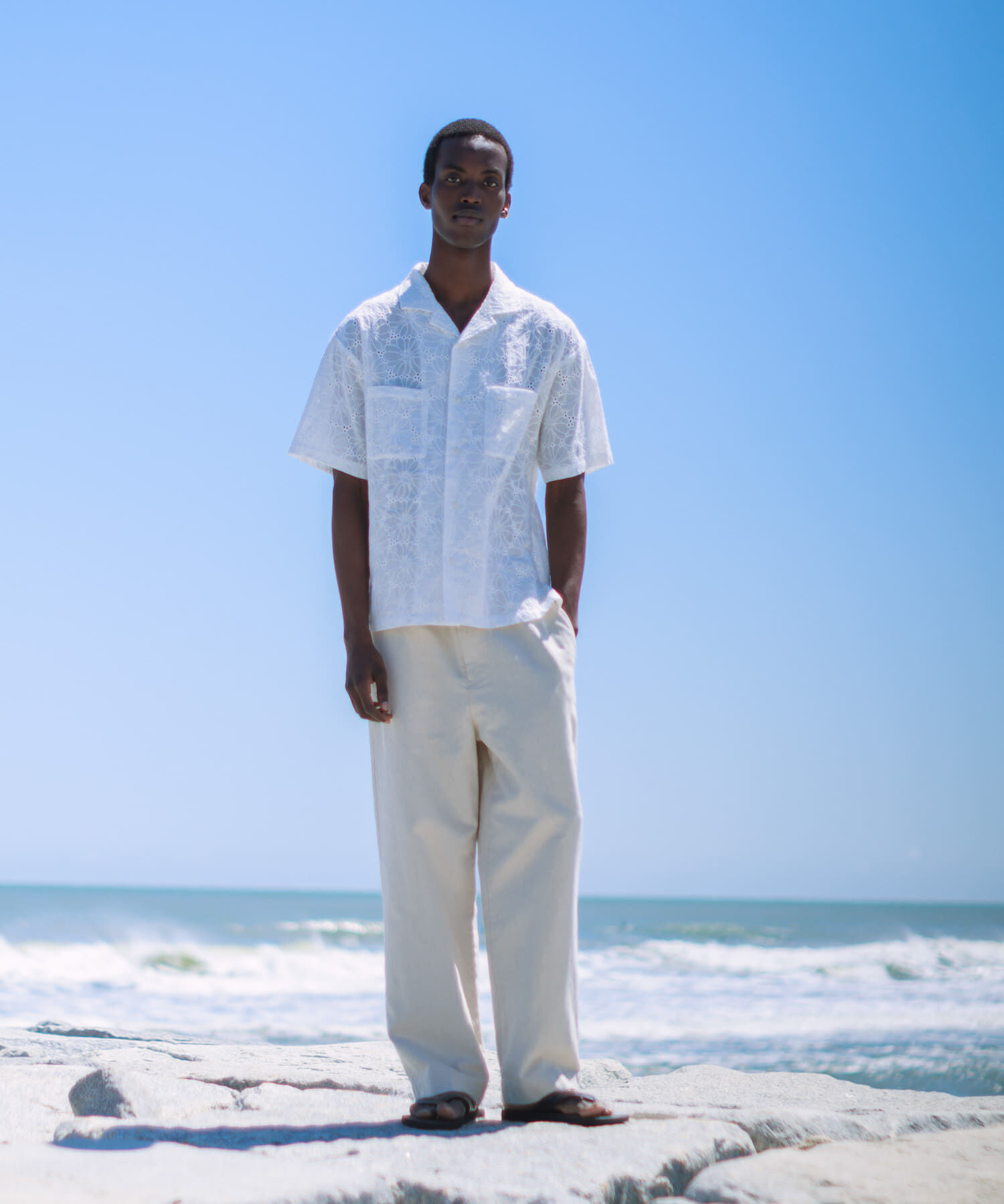 Sonny Label 「レース刺繍ショートスリーブシャツ」|シャツ・ブラウス|