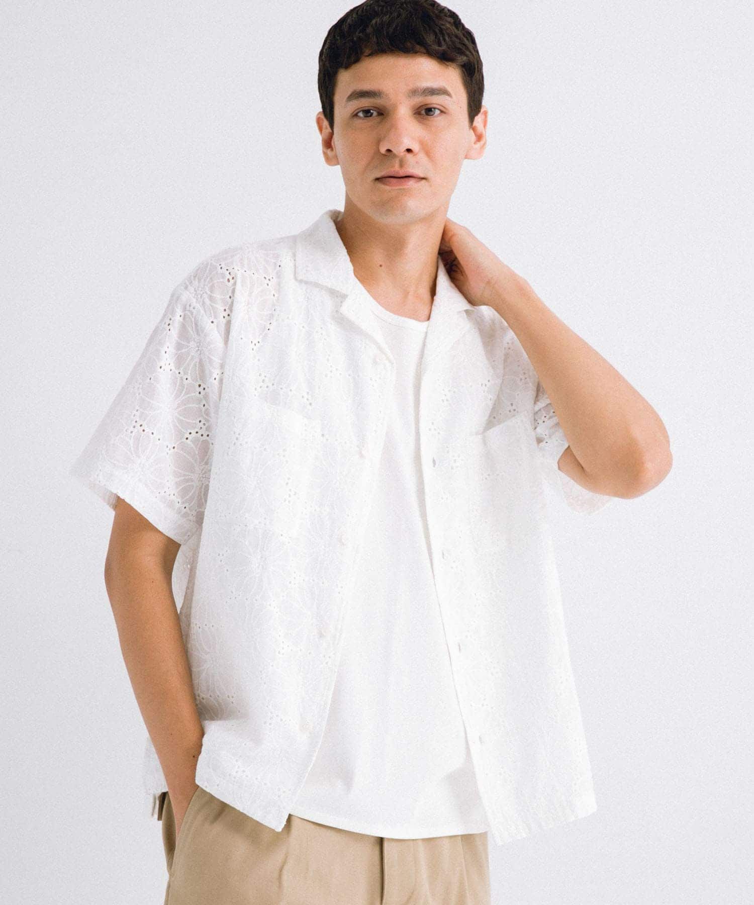 Sonny Label 「レース刺繍ショートスリーブシャツ」|シャツ・ブラウス|