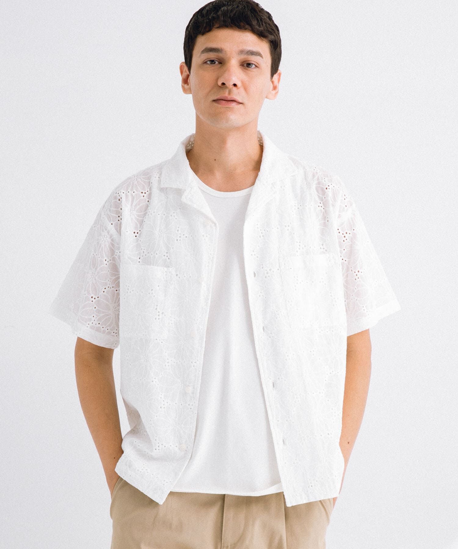 Sonny Label 「レース刺繍ショートスリーブシャツ」|シャツ・ブラウス|