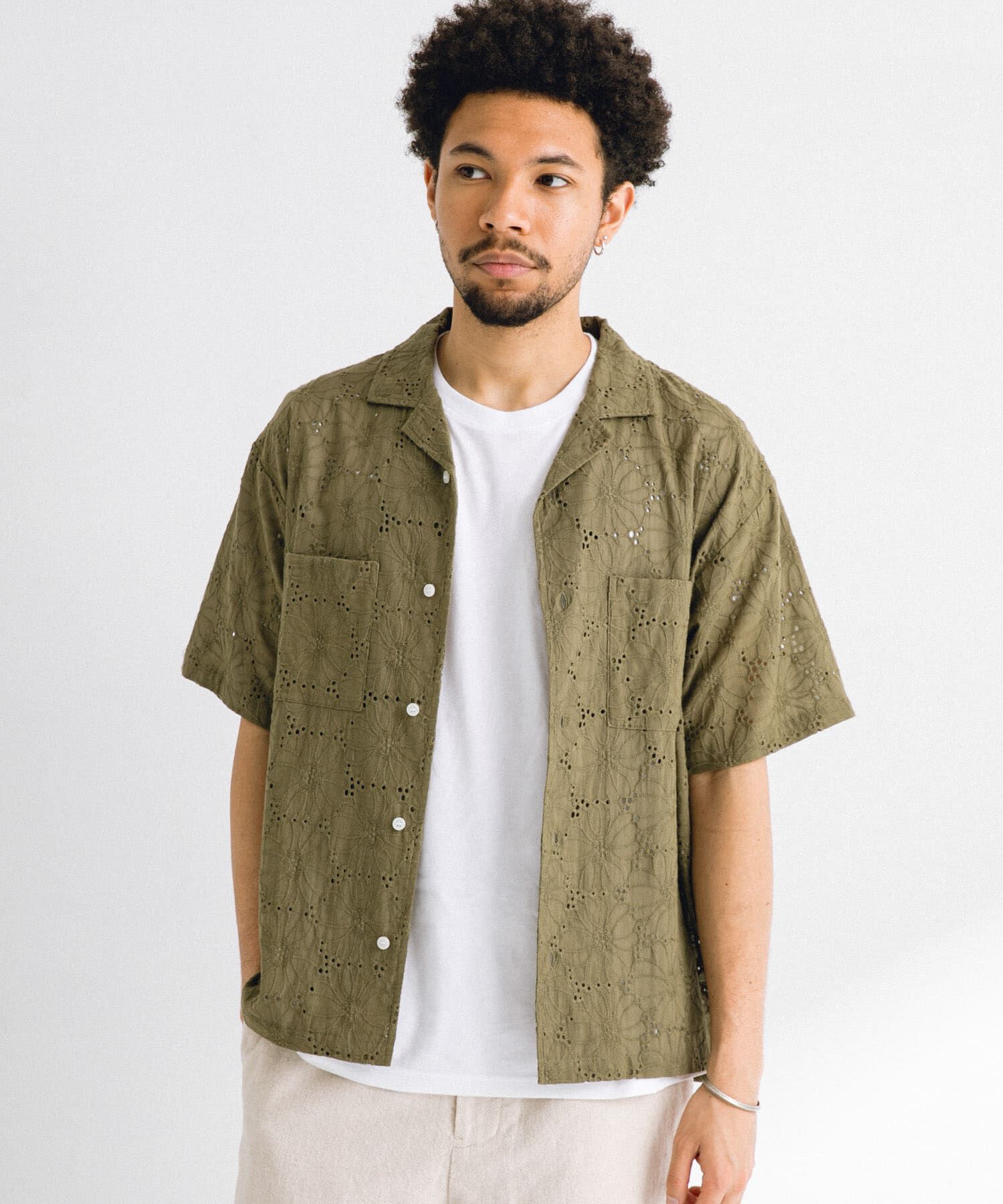 Sonny Label 「レース刺繍ショートスリーブシャツ」|シャツ・ブラウス|