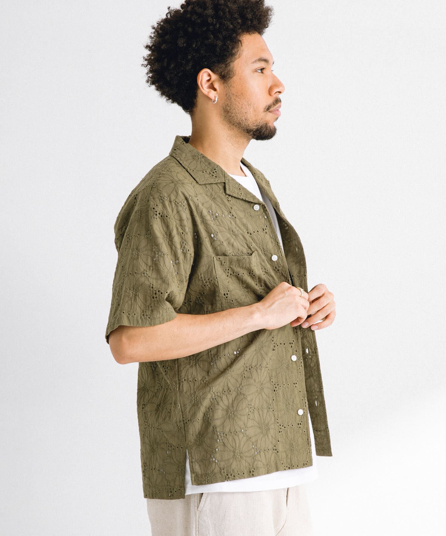 Sonny Label 「レース刺繍ショートスリーブシャツ」|シャツ・ブラウス|