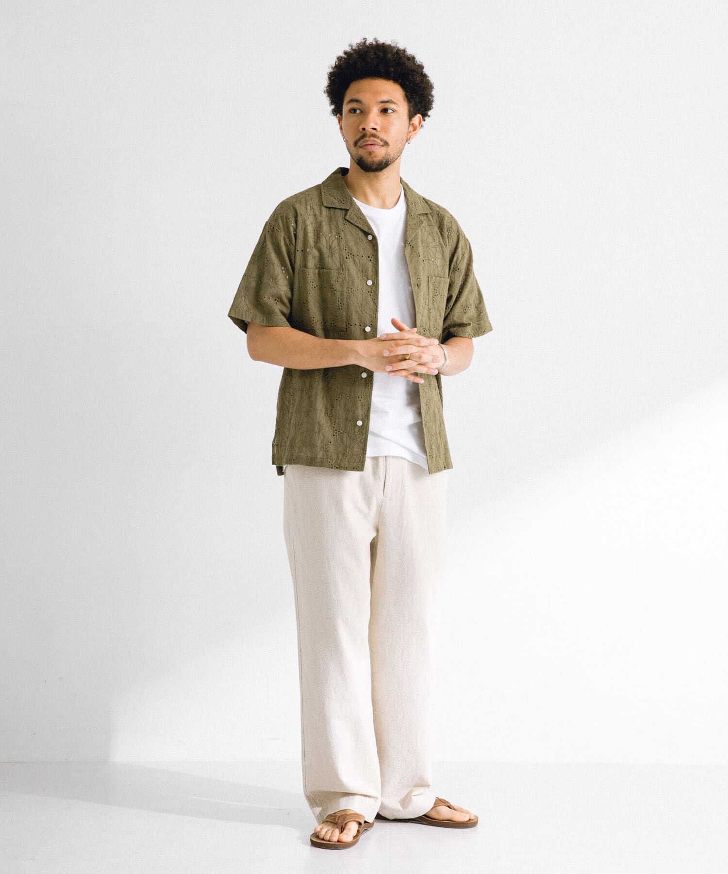 Sonny Label 「レース刺繍ショートスリーブシャツ」|シャツ・ブラウス|