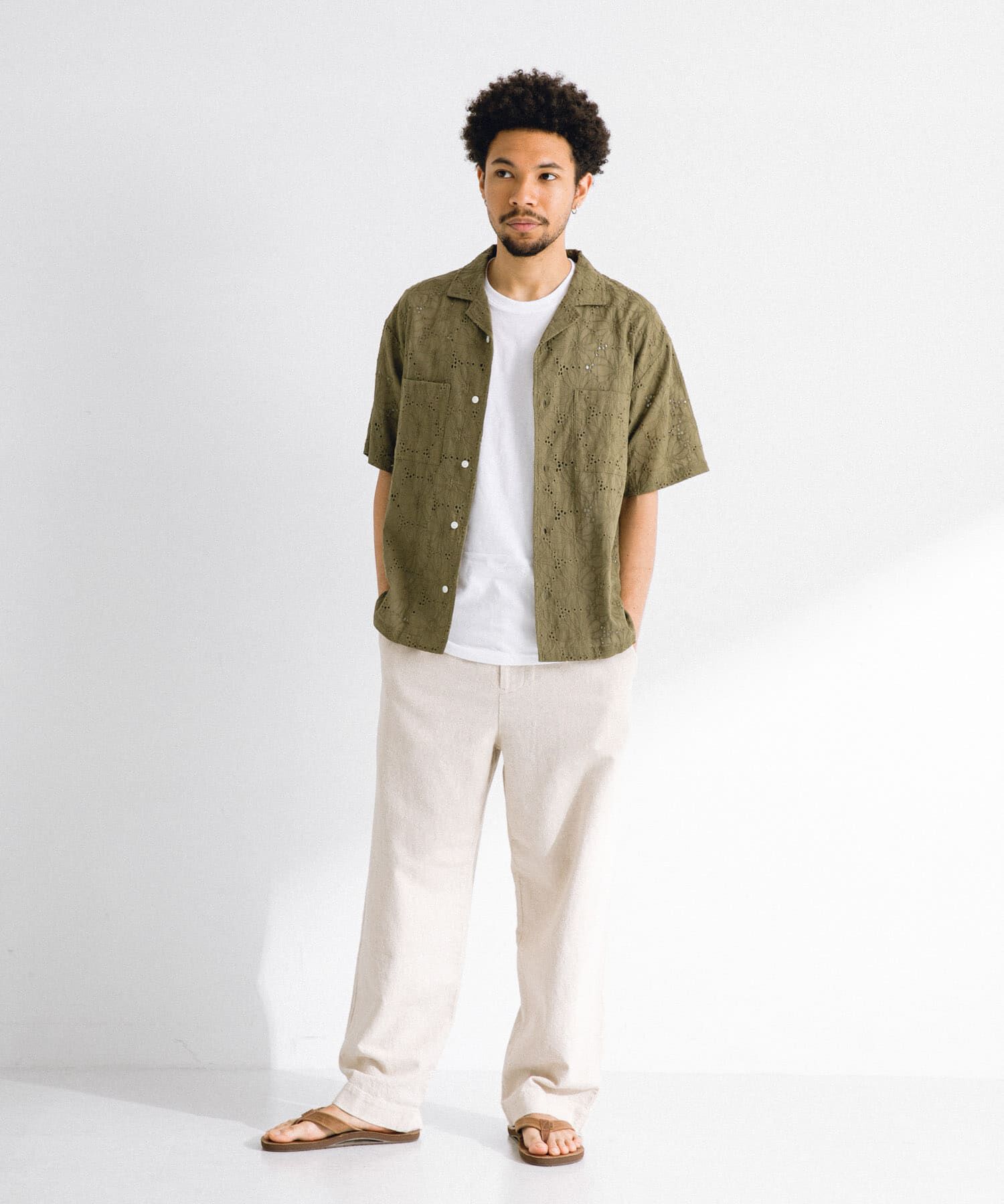 Sonny Label 「レース刺繍ショートスリーブシャツ」|シャツ・ブラウス|