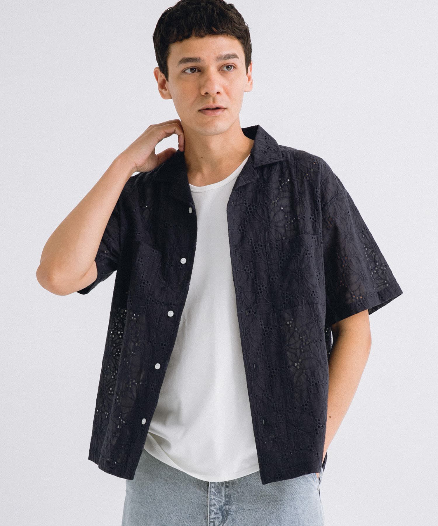 Sonny Label 「レース刺繍ショートスリーブシャツ」|シャツ・ブラウス|