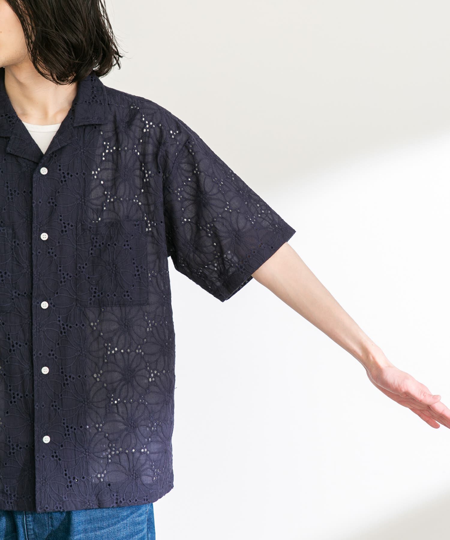 Sonny Label 「レース刺繍ショートスリーブシャツ」|シャツ・ブラウス|