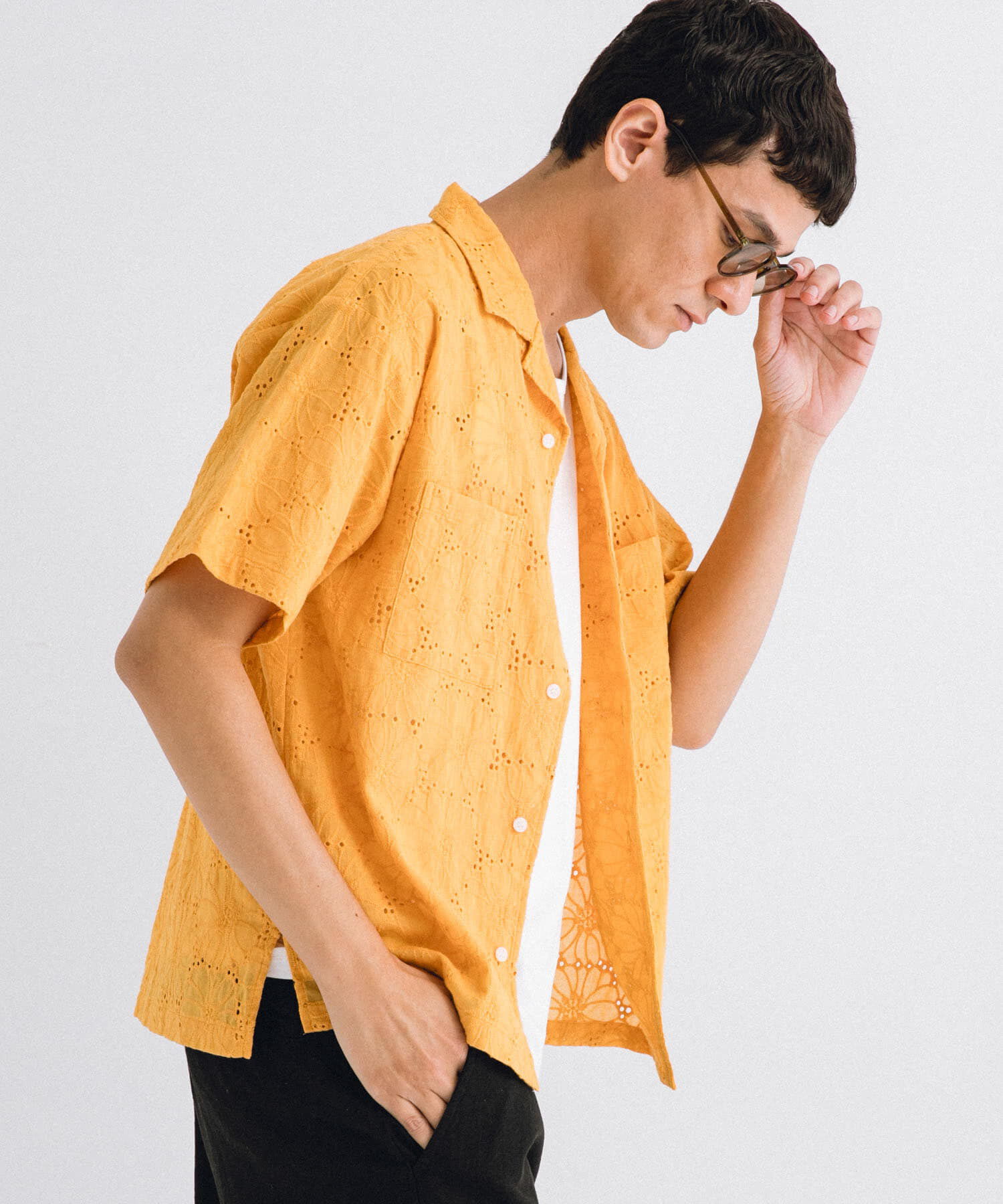 Sonny Label 「レース刺繍ショートスリーブシャツ」|シャツ・ブラウス|