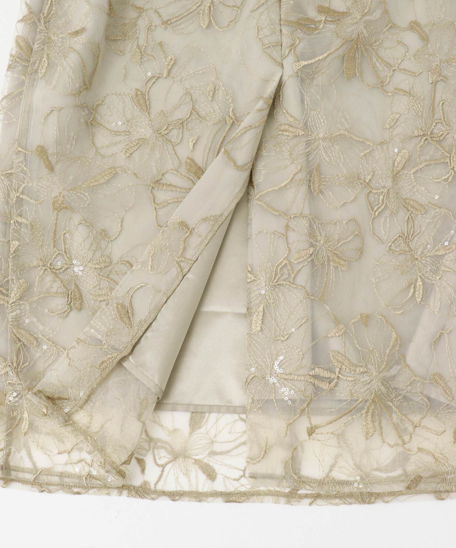 URBAN RESEARCH ROSSO「スパンコールレース刺繍ドレス」|ワンピース|