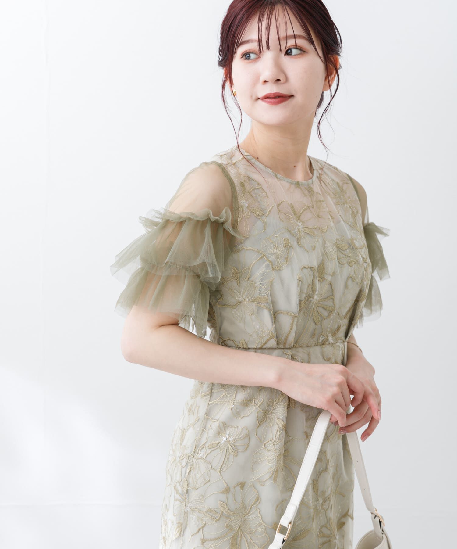 URBAN RESEARCH ROSSO「スパンコールレース刺繍ドレス」|ワンピース|