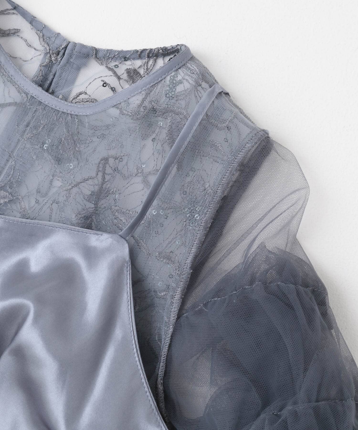 URBAN RESEARCH ROSSO「スパンコールレース刺繍ドレス」|ワンピース|