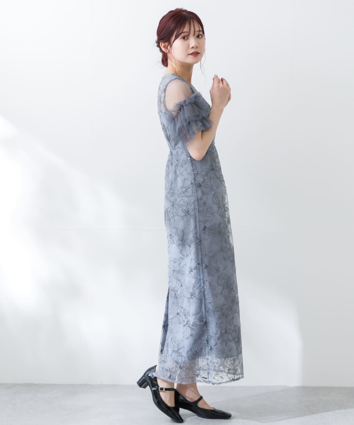 URBAN RESEARCH ROSSO「スパンコールレース刺繍ドレス」|ワンピース|