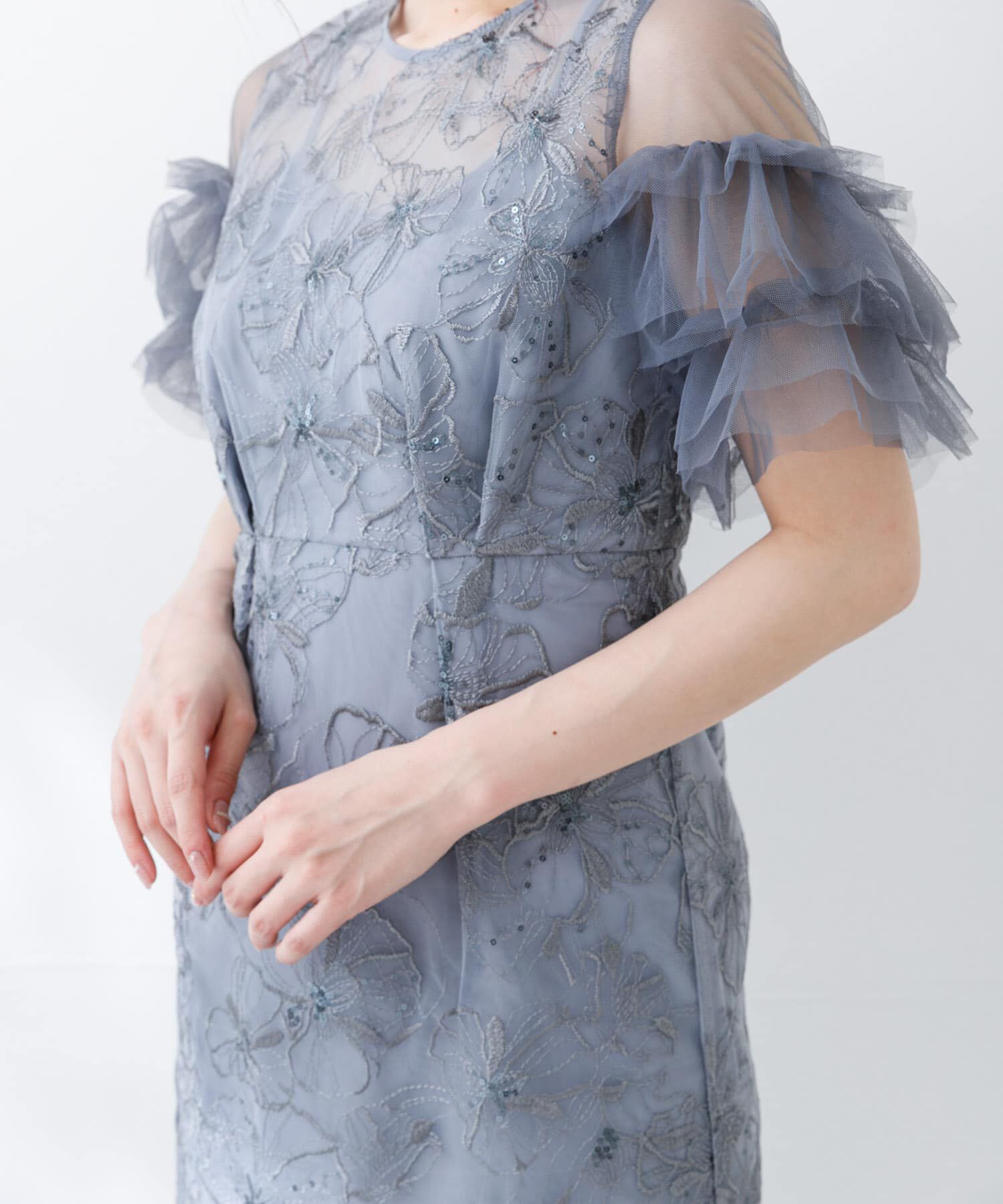 URBAN RESEARCH ROSSO「スパンコールレース刺繍ドレス」|ワンピース|