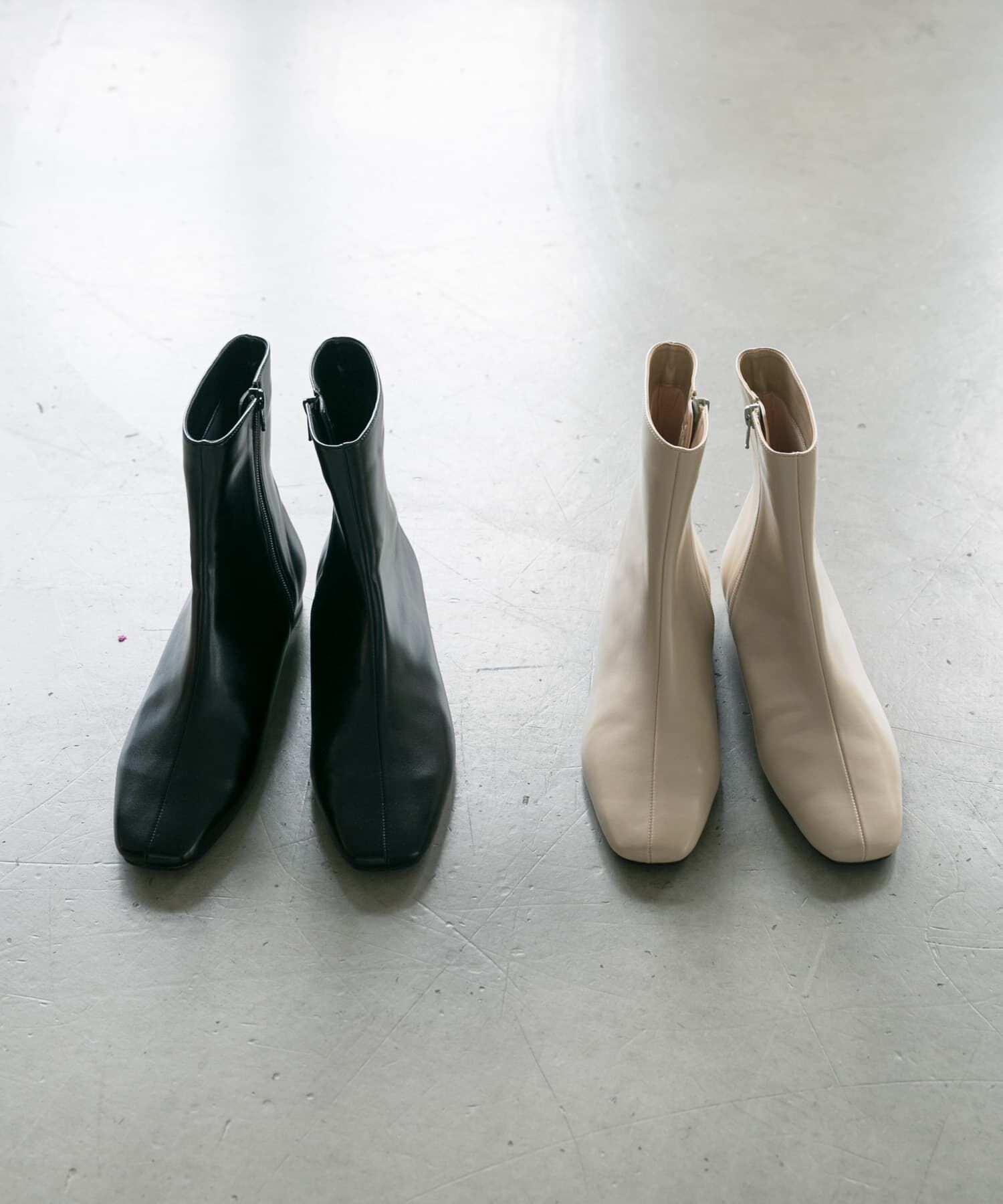 URBAN RESEARCH「『MADE IN JAPAN』スクエアトゥローヒールショートブーツ」|ショートブーツ|