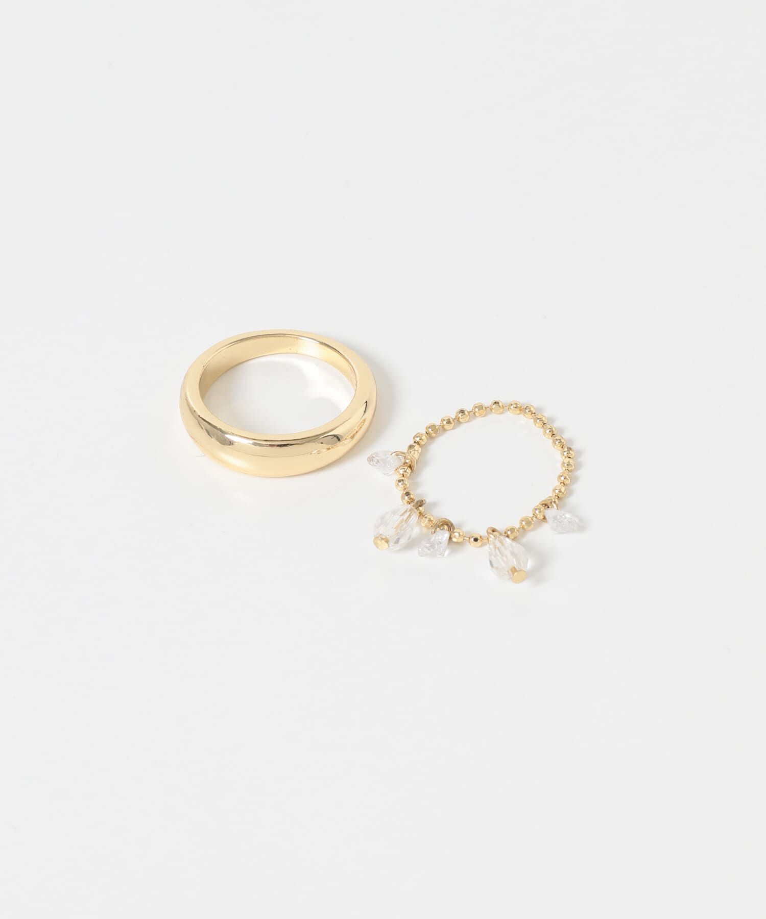 SMELLY「ビジューチェーン2セットリング」|リング|