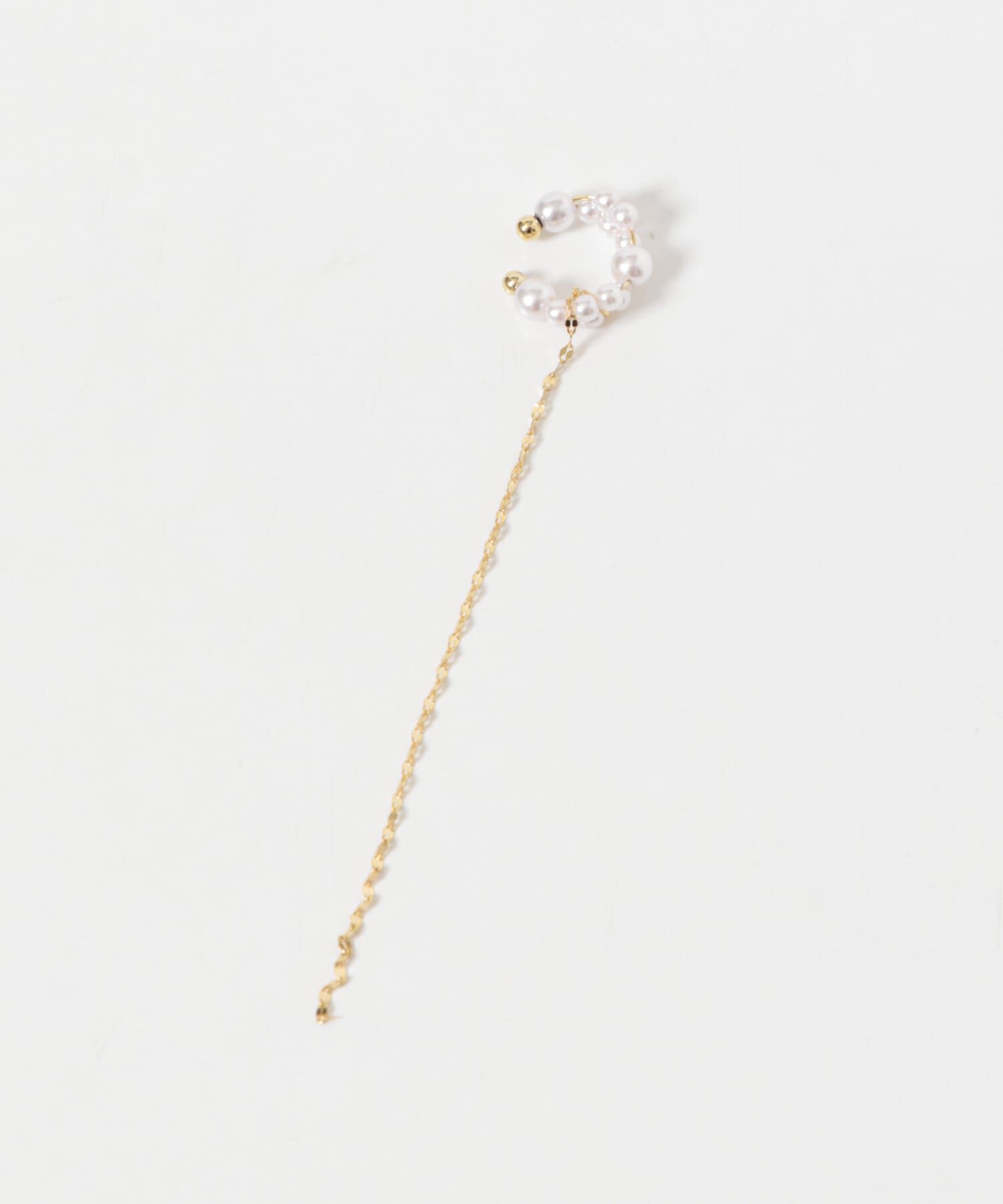 SMELLY「ランダムパールチェーンイヤカフ」|イヤリング|