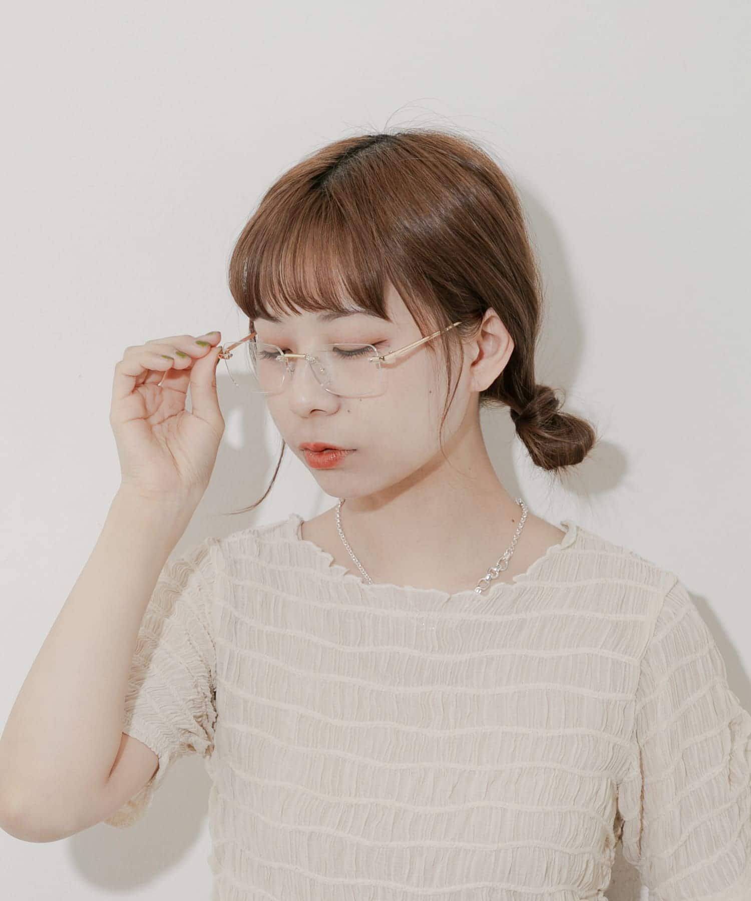 SMELLY「リムレススクエアダテメガネ」|メガネ|