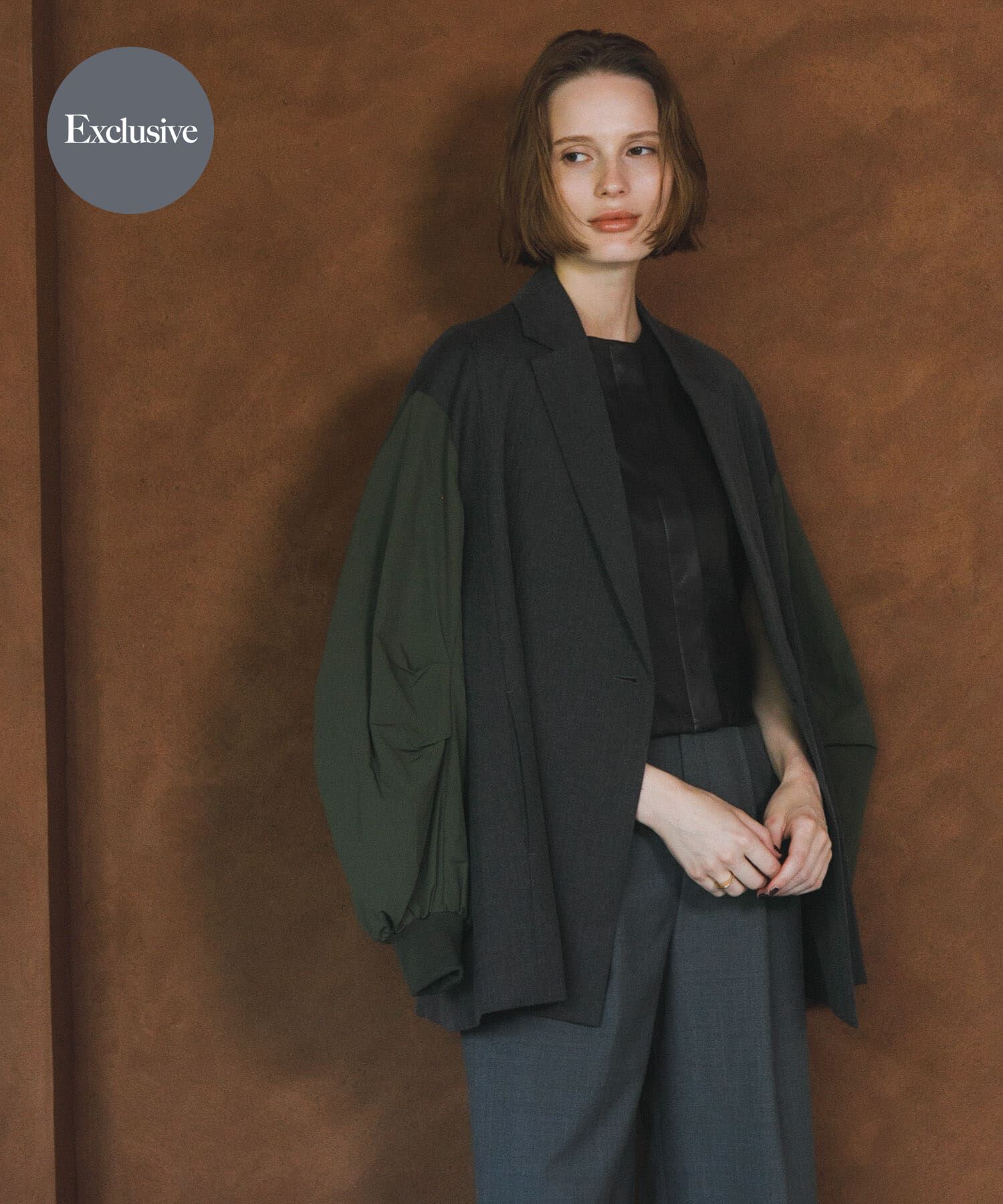 URBAN RESEARCH ROSSO「『別注』CHIGNON&times;ROSSO　袖ドッキングフォルムジャケット」|その他|チャコールグレー