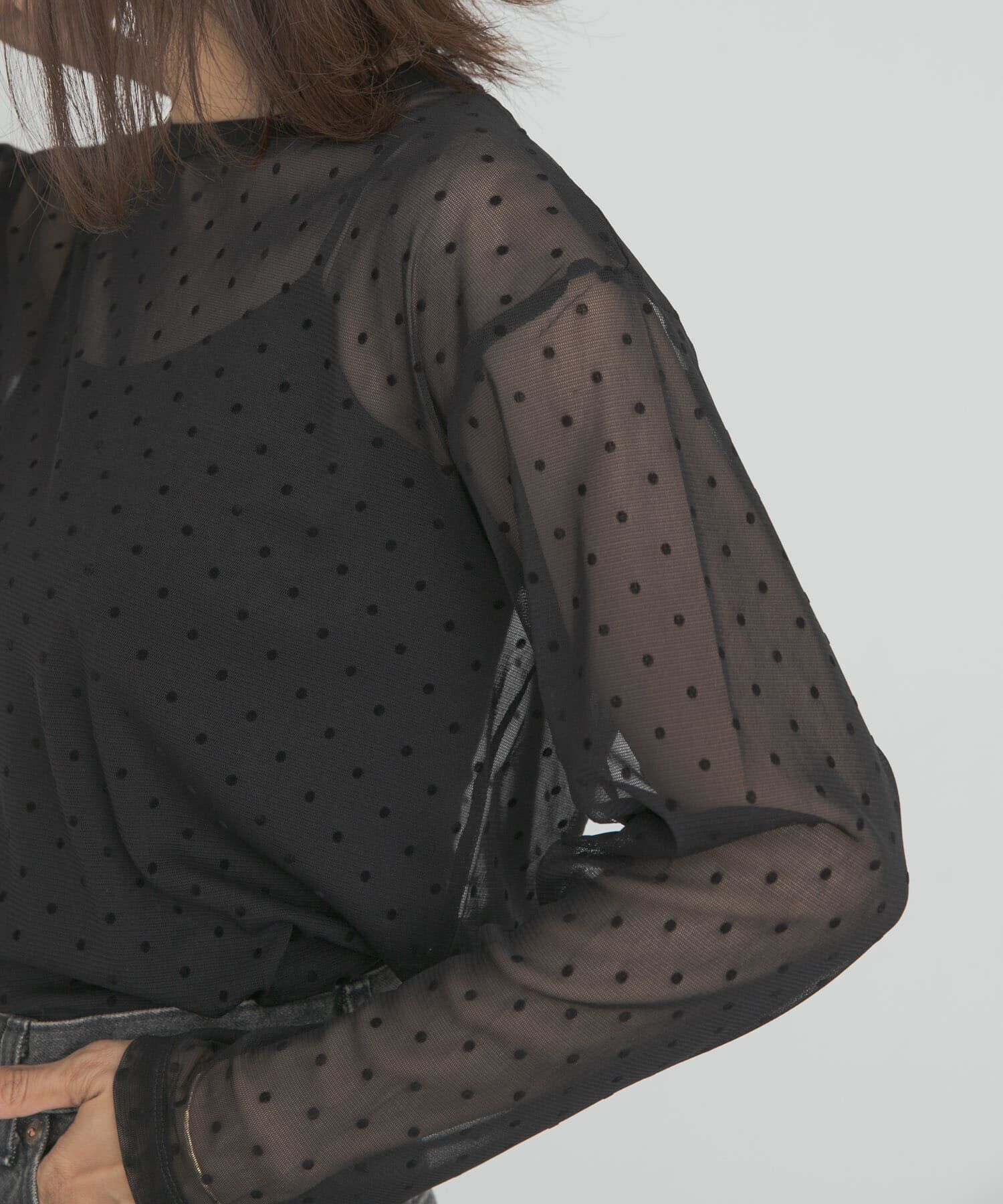 URBAN RESEARCH DOORS「mizuiro ind　mesh dots crew neck pullover」|Tシャツ・カットソー|