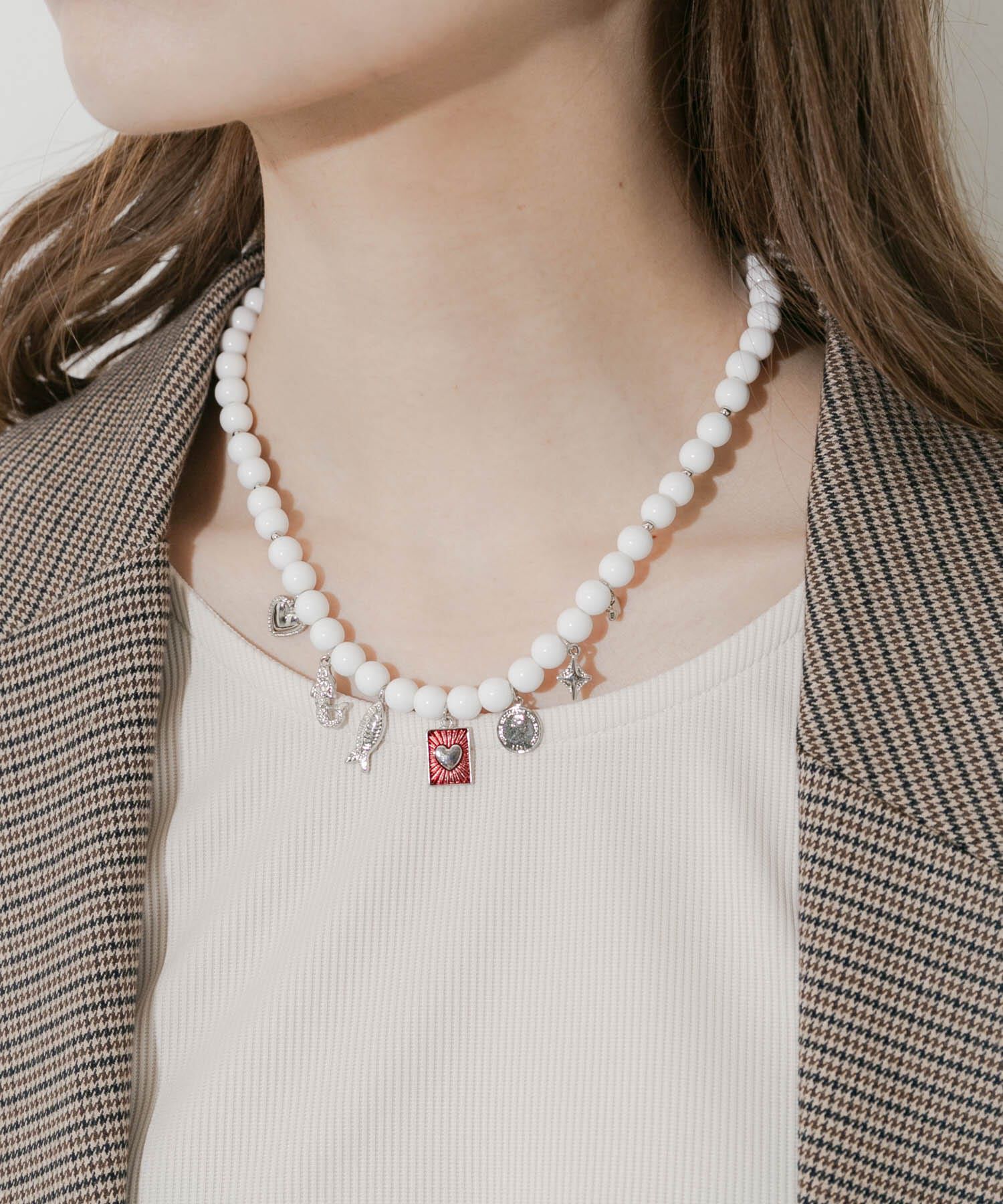 SMELLY「ミックスチャームビーズマンテルネックレス」|ネックレス|