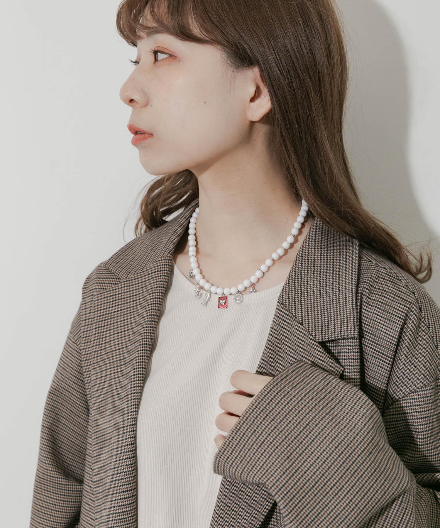 SMELLY「ミックスチャームビーズマンテルネックレス」|ネックレス|