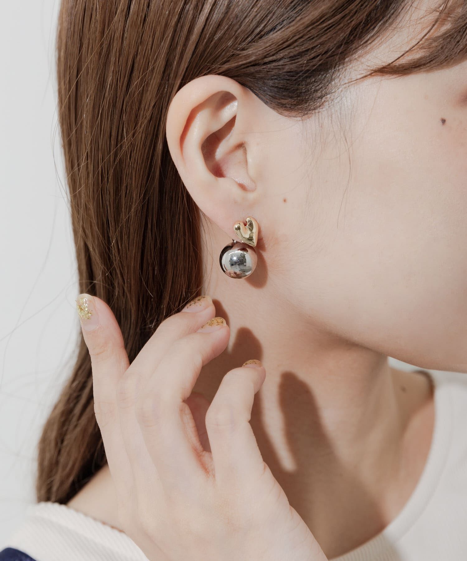 SMELLY「メタルハートコンビピアス」|ピアス|