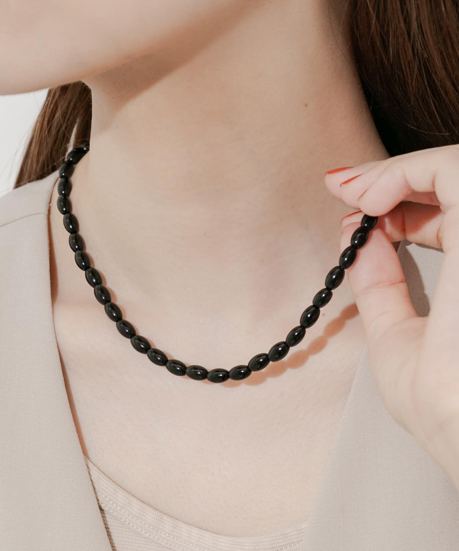 SMELLY「オーバルビーズネックレス」|ネックレス|