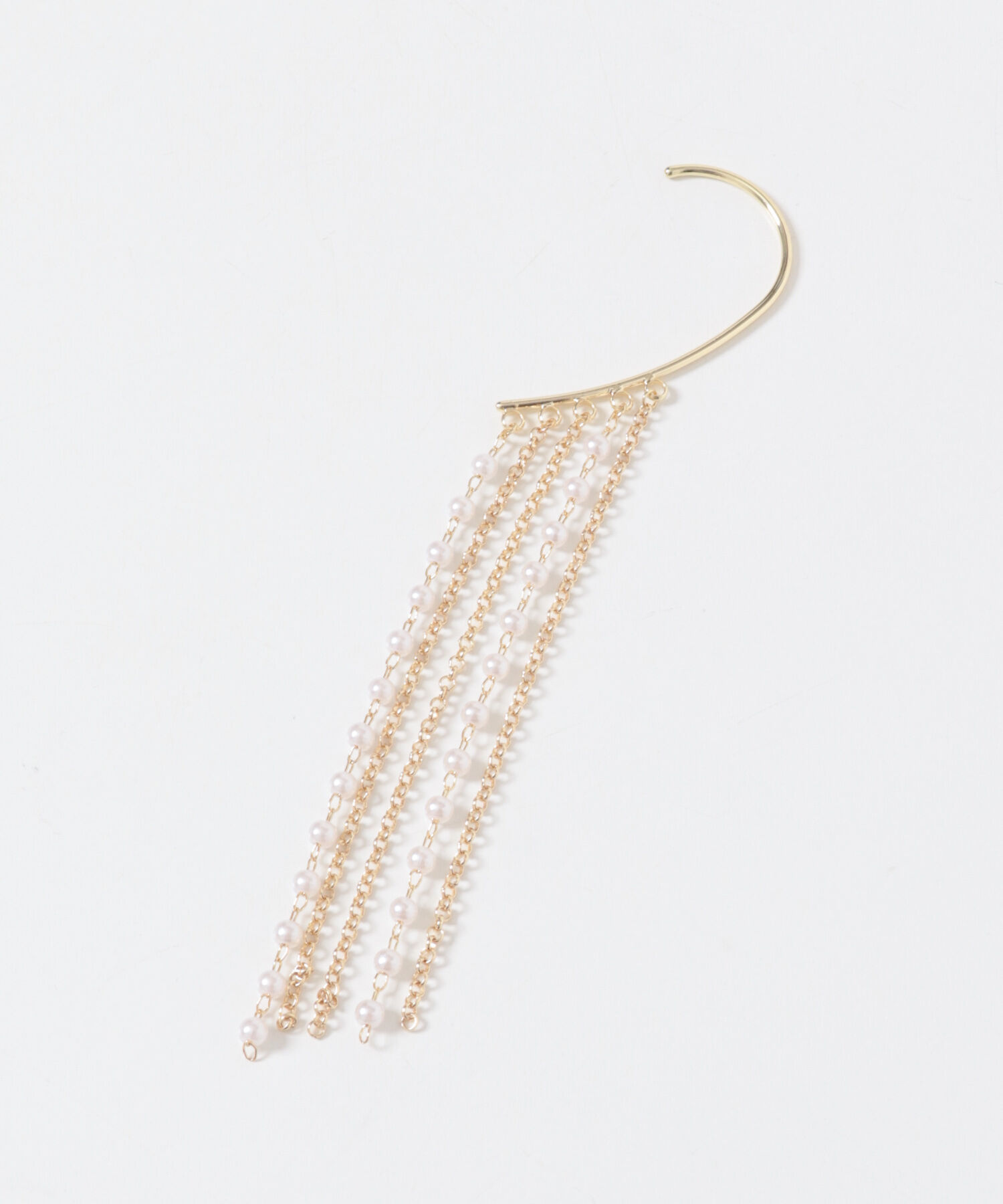 SMELLY「ロングチェーンパールイヤーフック」|イヤリング|