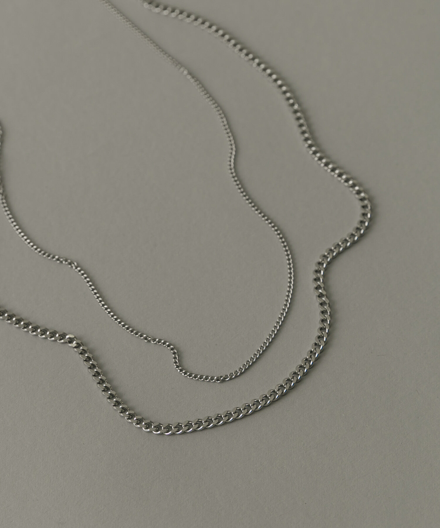 SMELLY「ステンレスダブルチェーンネックレス」|ネックレス|