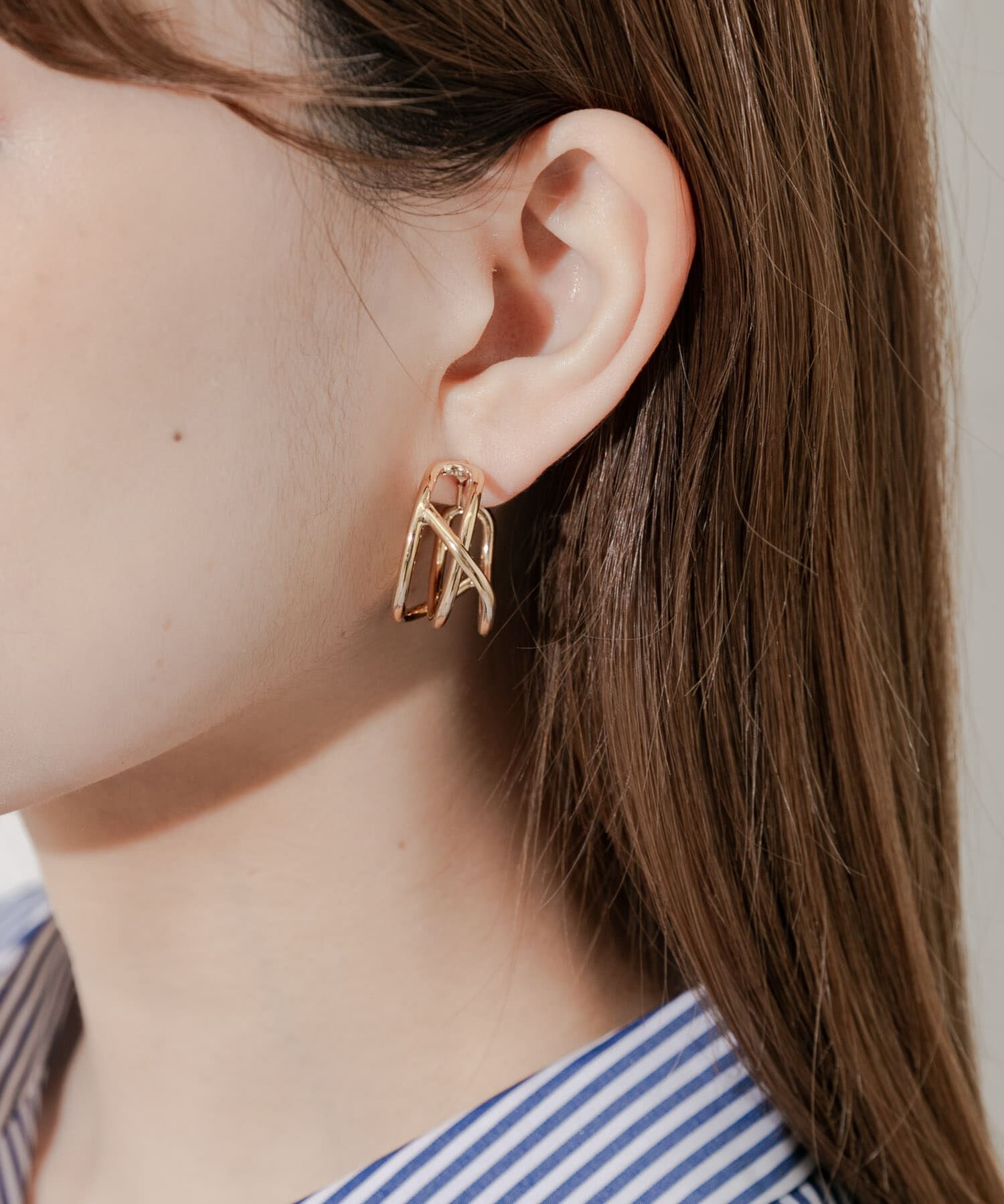 SMELLY「ニュアンスメタルワイドフープイヤリング」|イヤリング|