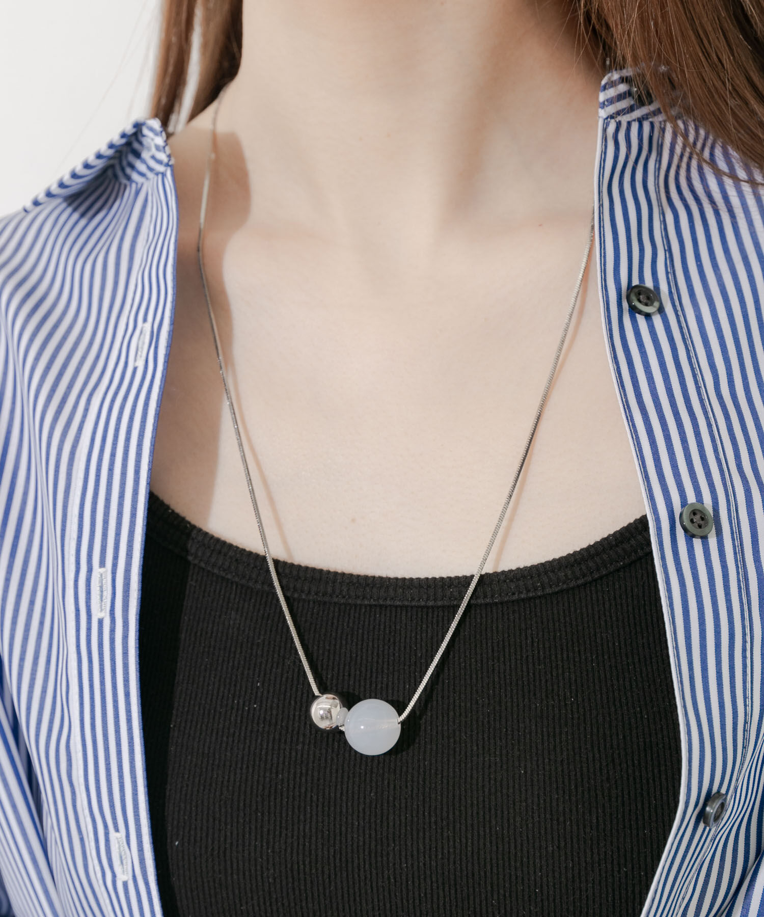 SMELLY「ダブルボールトップスライドネックレス」|ネックレス|