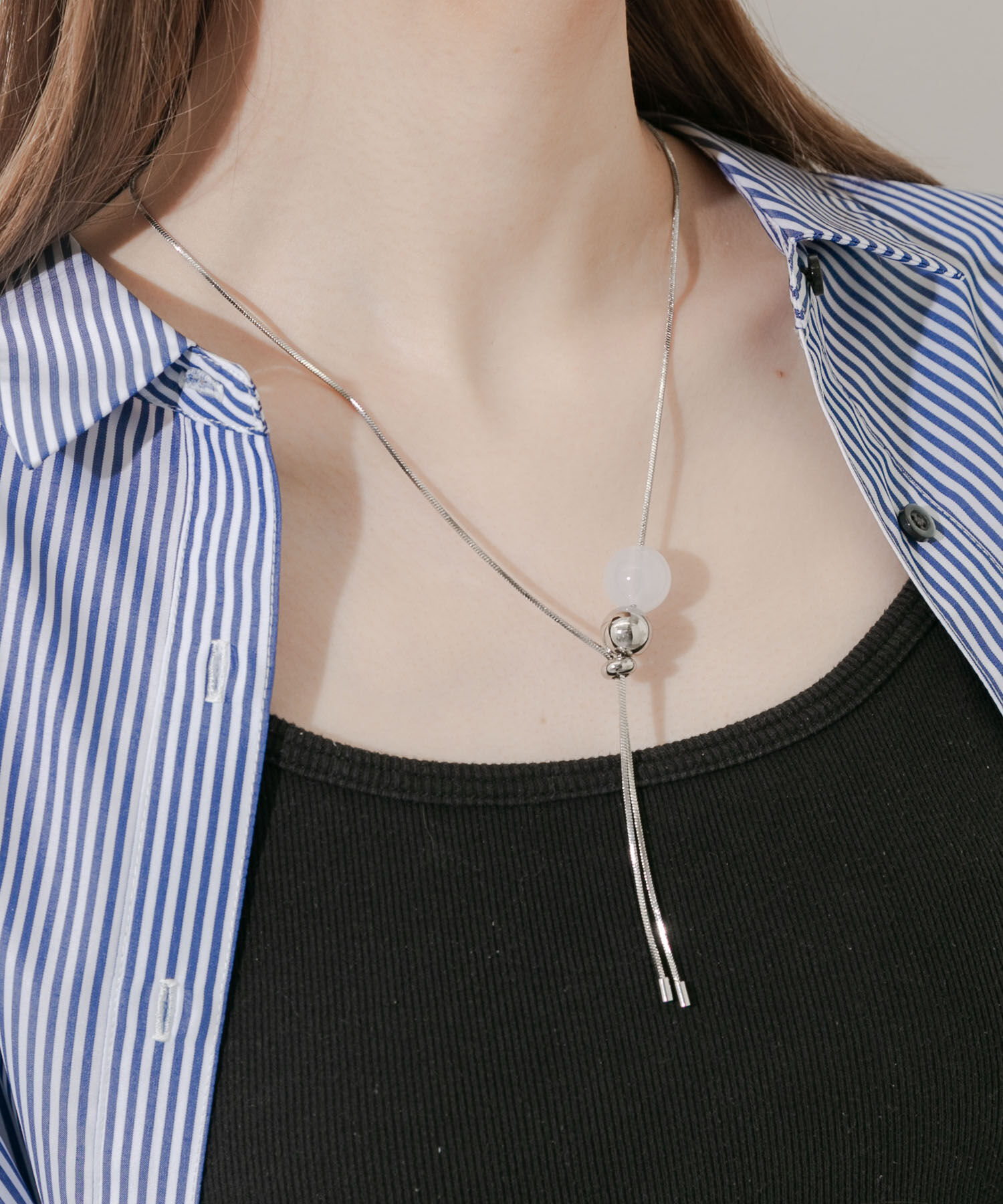 SMELLY「ダブルボールトップスライドネックレス」|ネックレス|