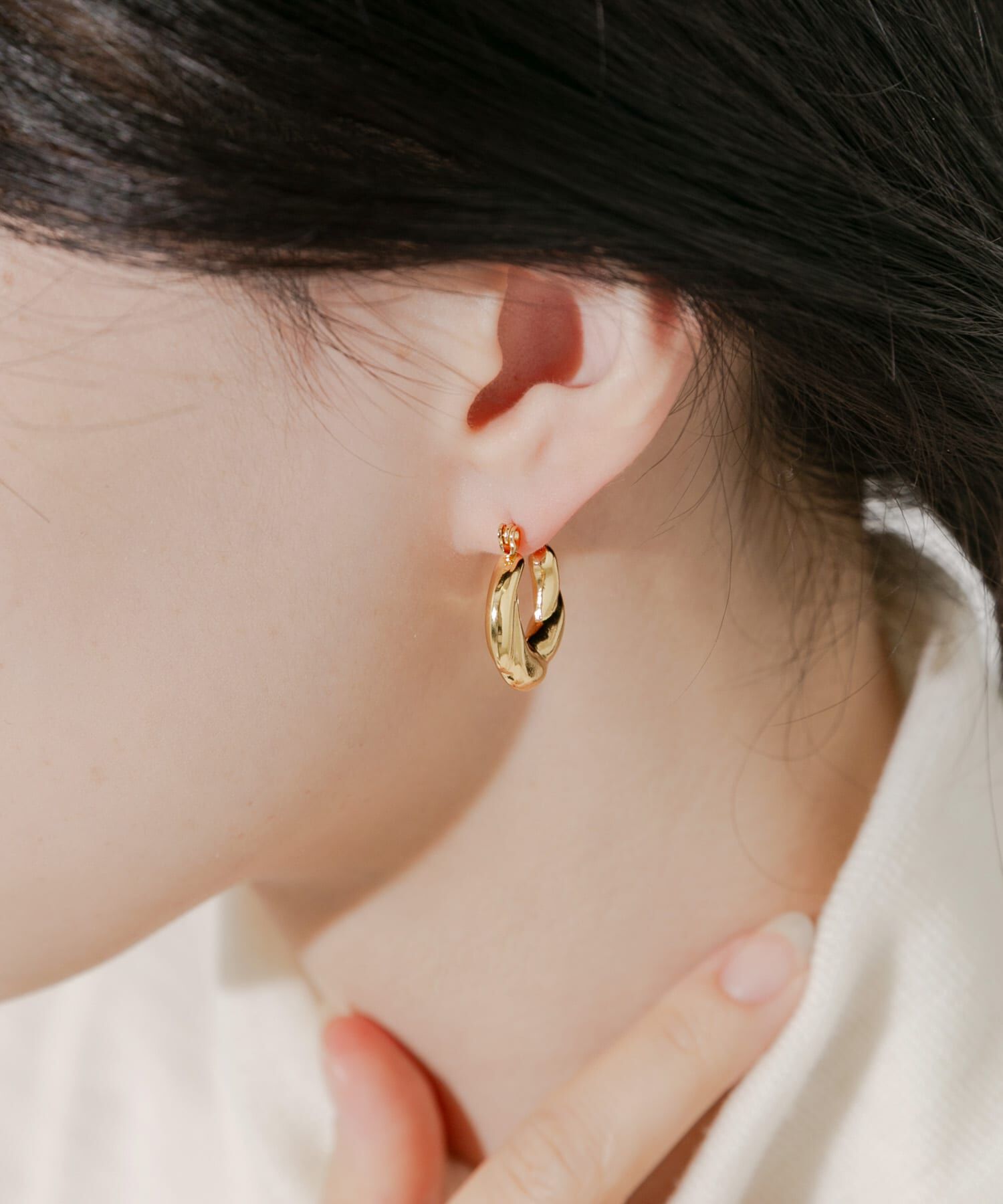 SMELLY「ステンレスデザインフープピアス」|ピアス|