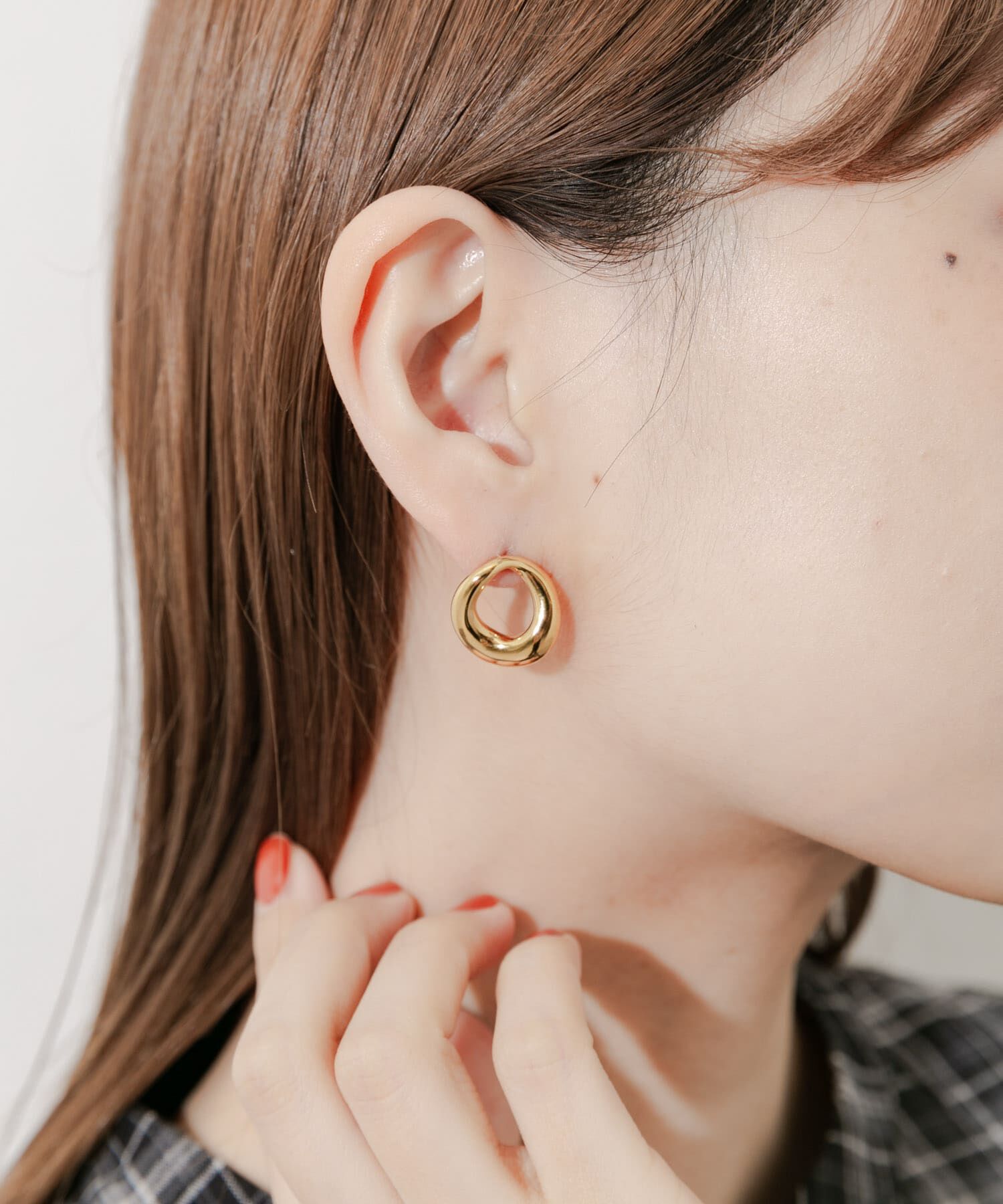 SMELLY「ステンレスニュアンスサークルピアス」|ピアス|