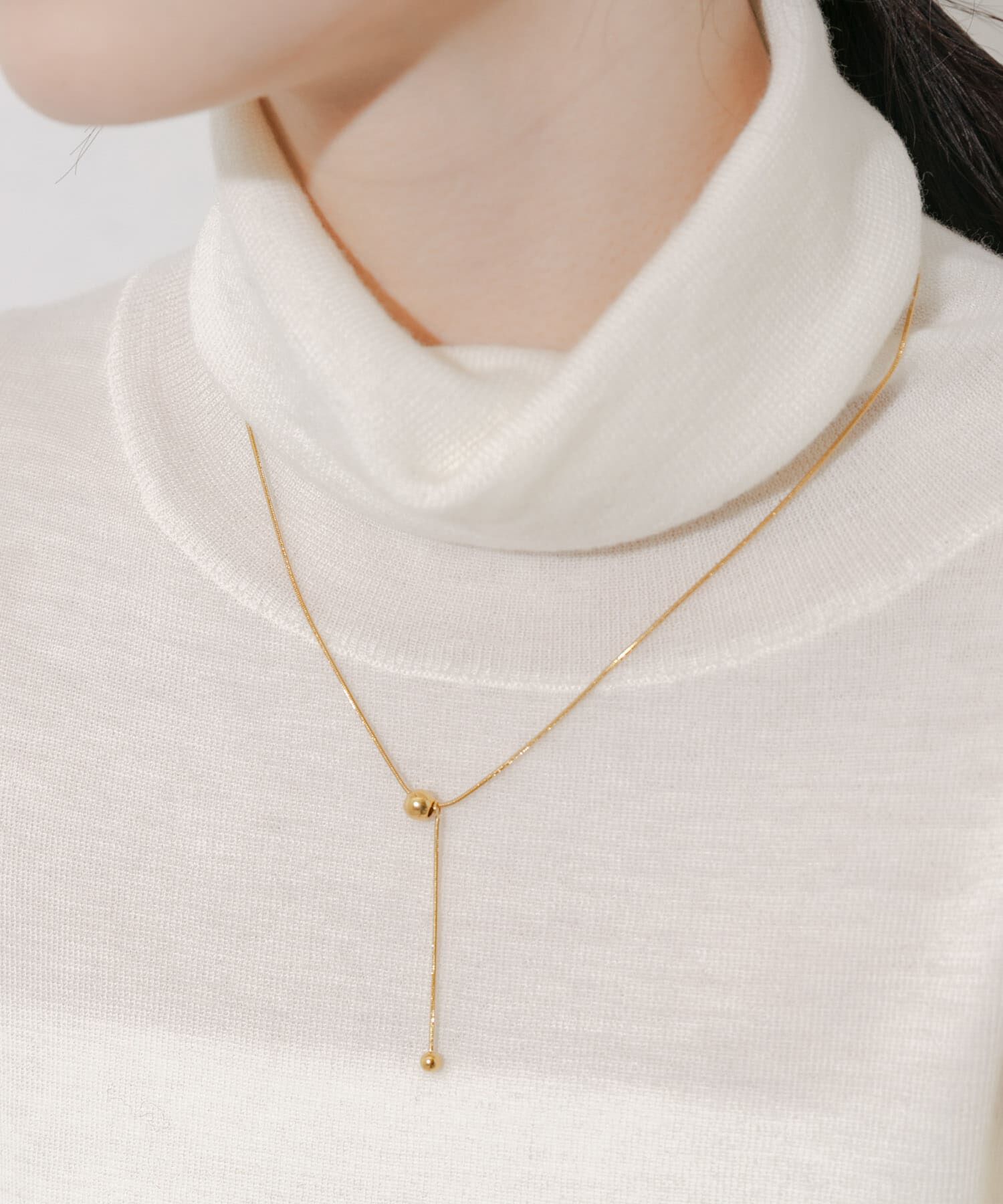 SMELLY「ステンレスボールトップYネックレス」|ネックレス|