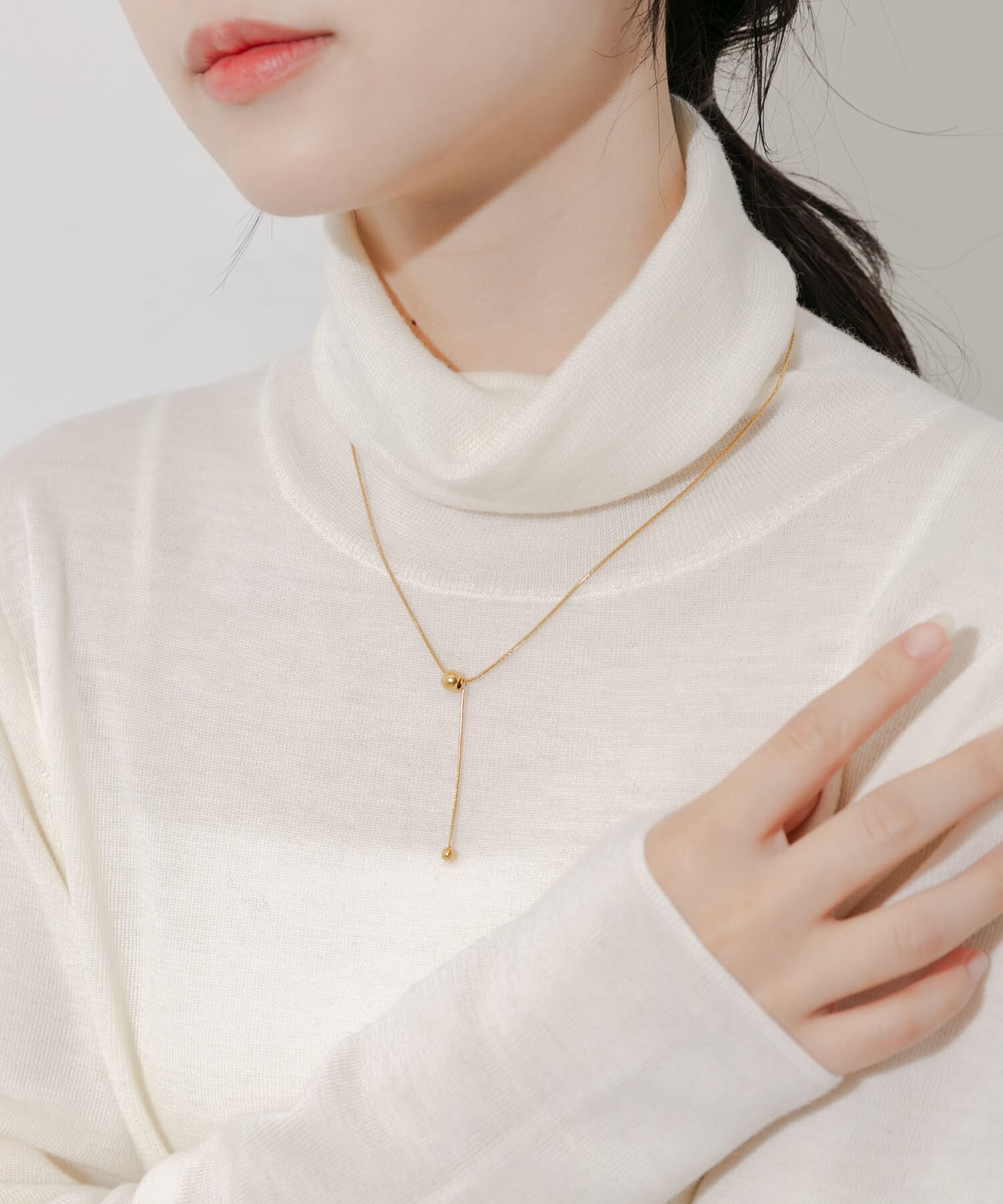 SMELLY「ステンレスボールトップYネックレス」|ネックレス|