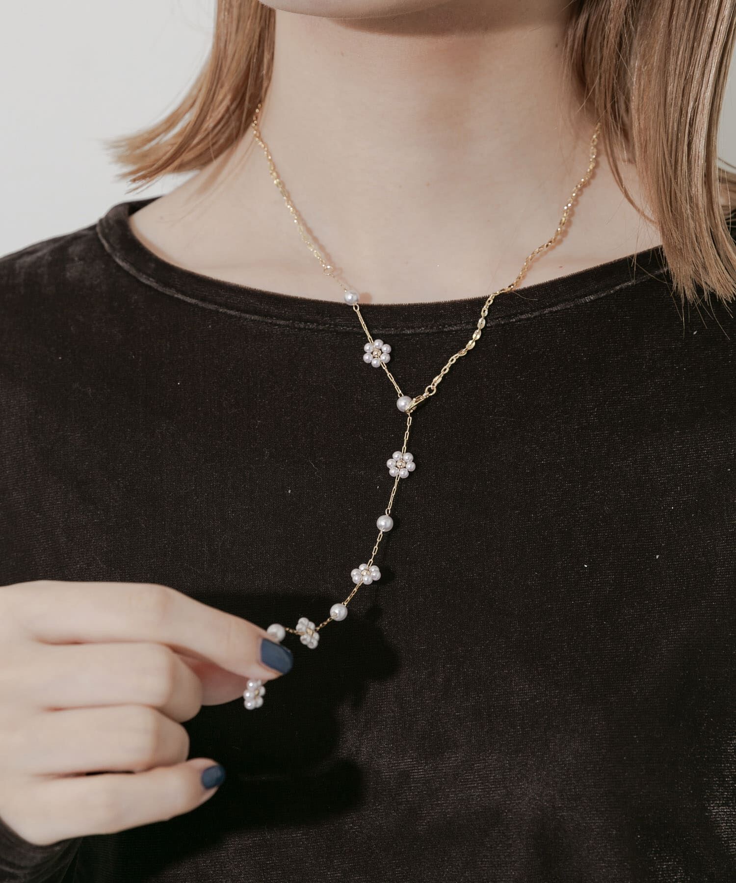 SMELLY「パールフラワーYネックレス」|ネックレス|