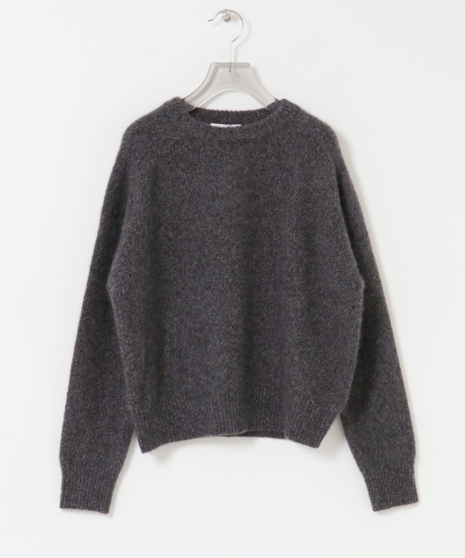 URBAN RESEARCH「new basic　CASHMERE SILK MOULINE CREW-NECK KNIT」|ニット・セーター|グレー系その他