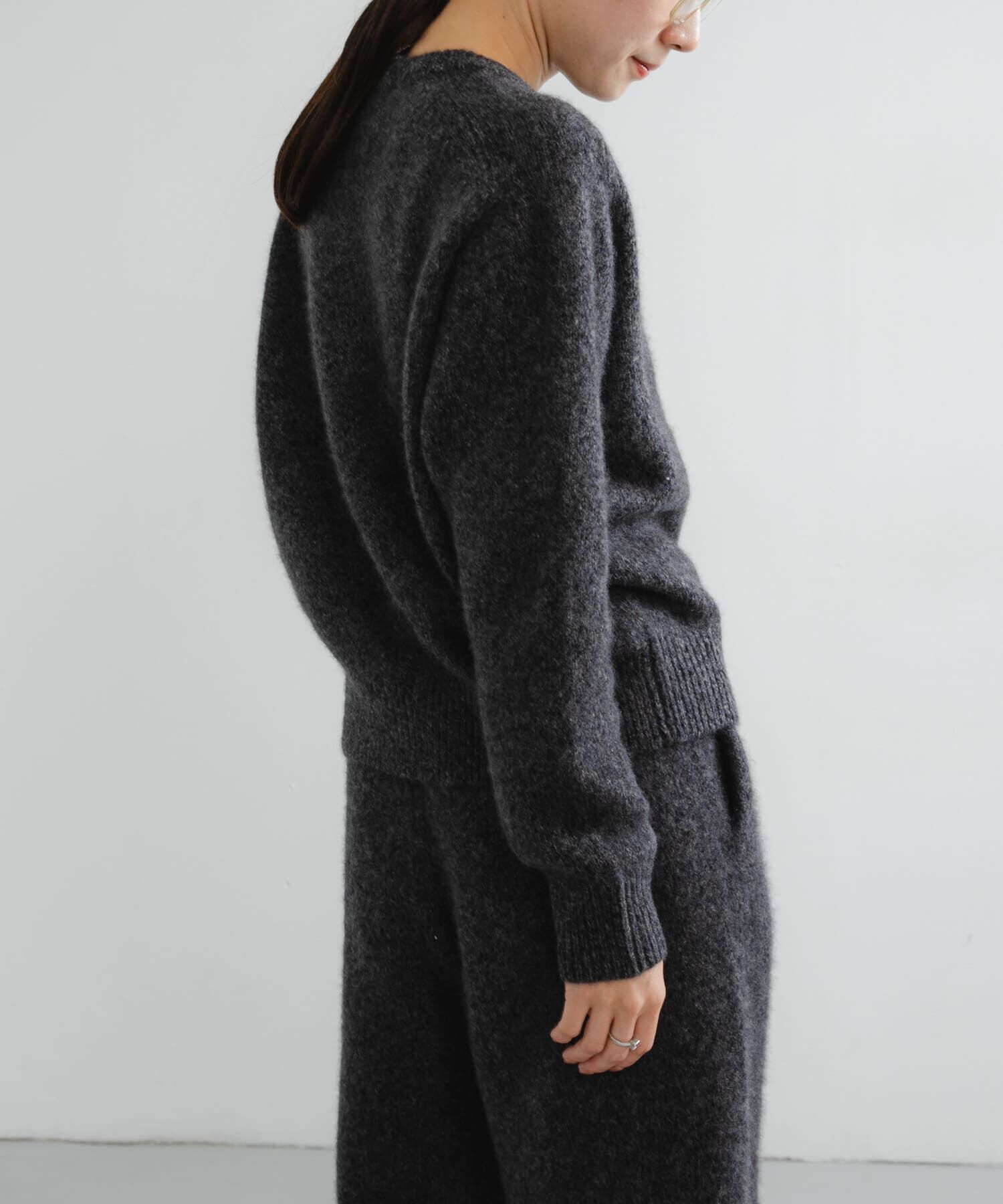 URBAN RESEARCH「new basic　CASHMERE SILK MOULINE CREW-NECK KNIT」|ニット・セーター|