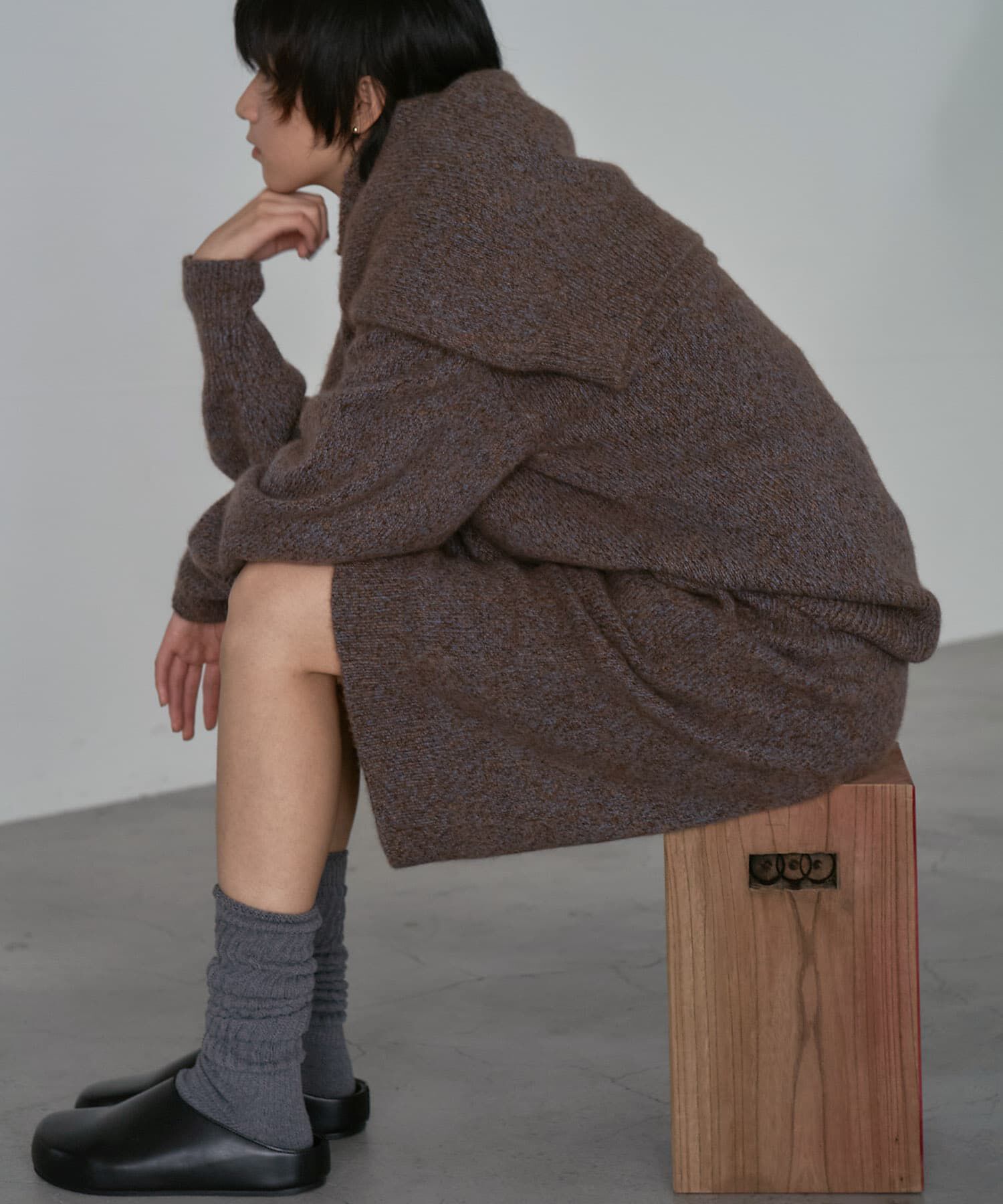 URBAN RESEARCH「new basic　CASHMERE SILK MOULINE CREW-NECK KNIT」|ニット・セーター|