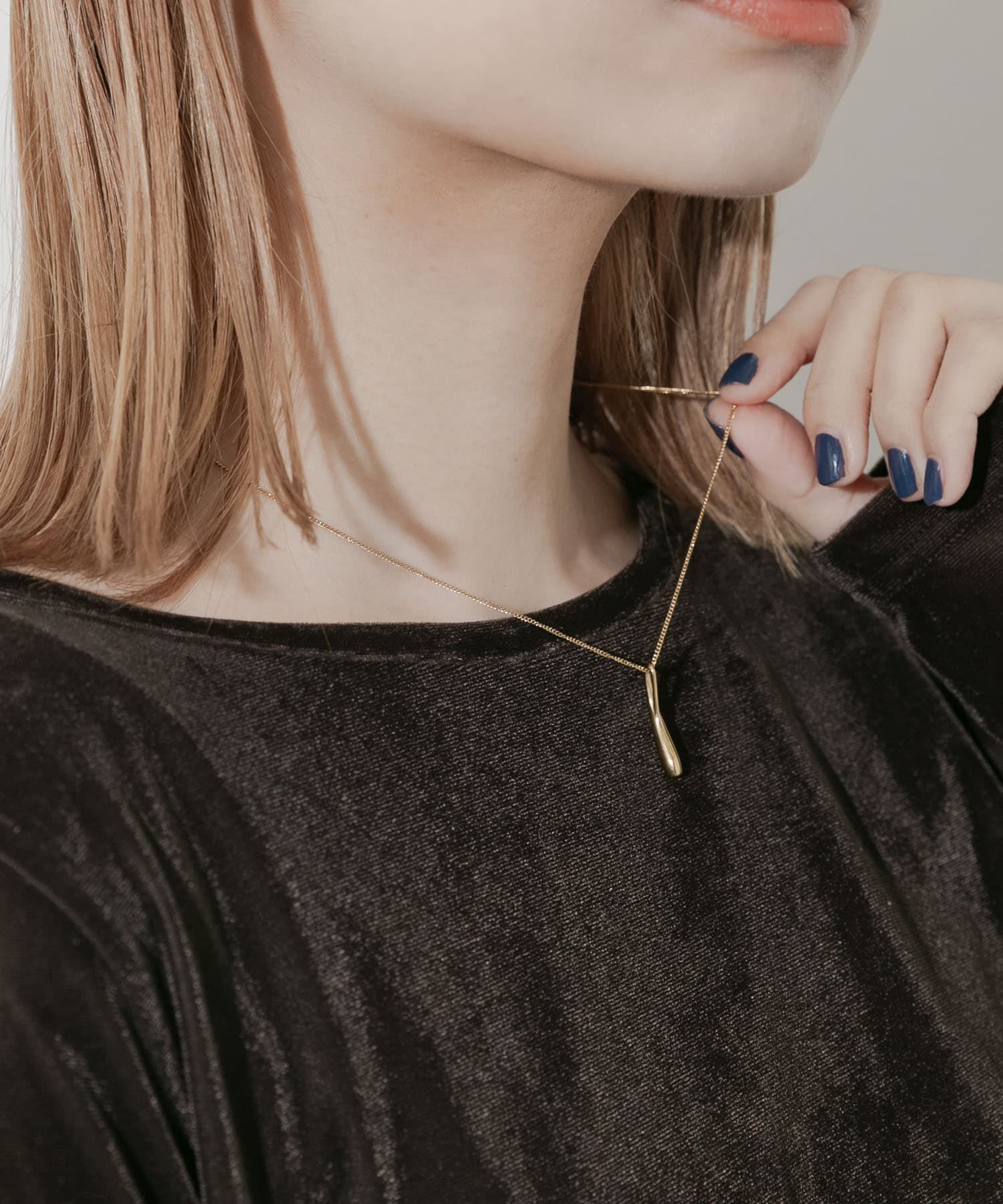 SMELLY「ステンレスニュアンスドロップトップネックレス」|ネックレス|ゴールド