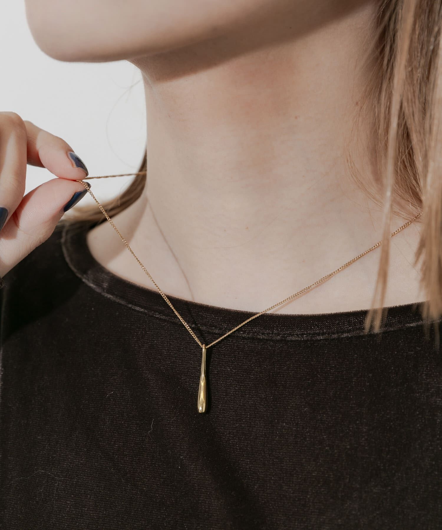 SMELLY「ステンレスニュアンスドロップトップネックレス」|ネックレス|
