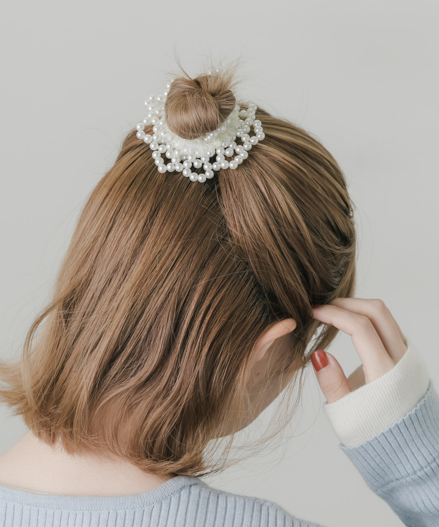 SMELLY「パールボリュームヘアポニー」|ヘアゴム・シュシュ|