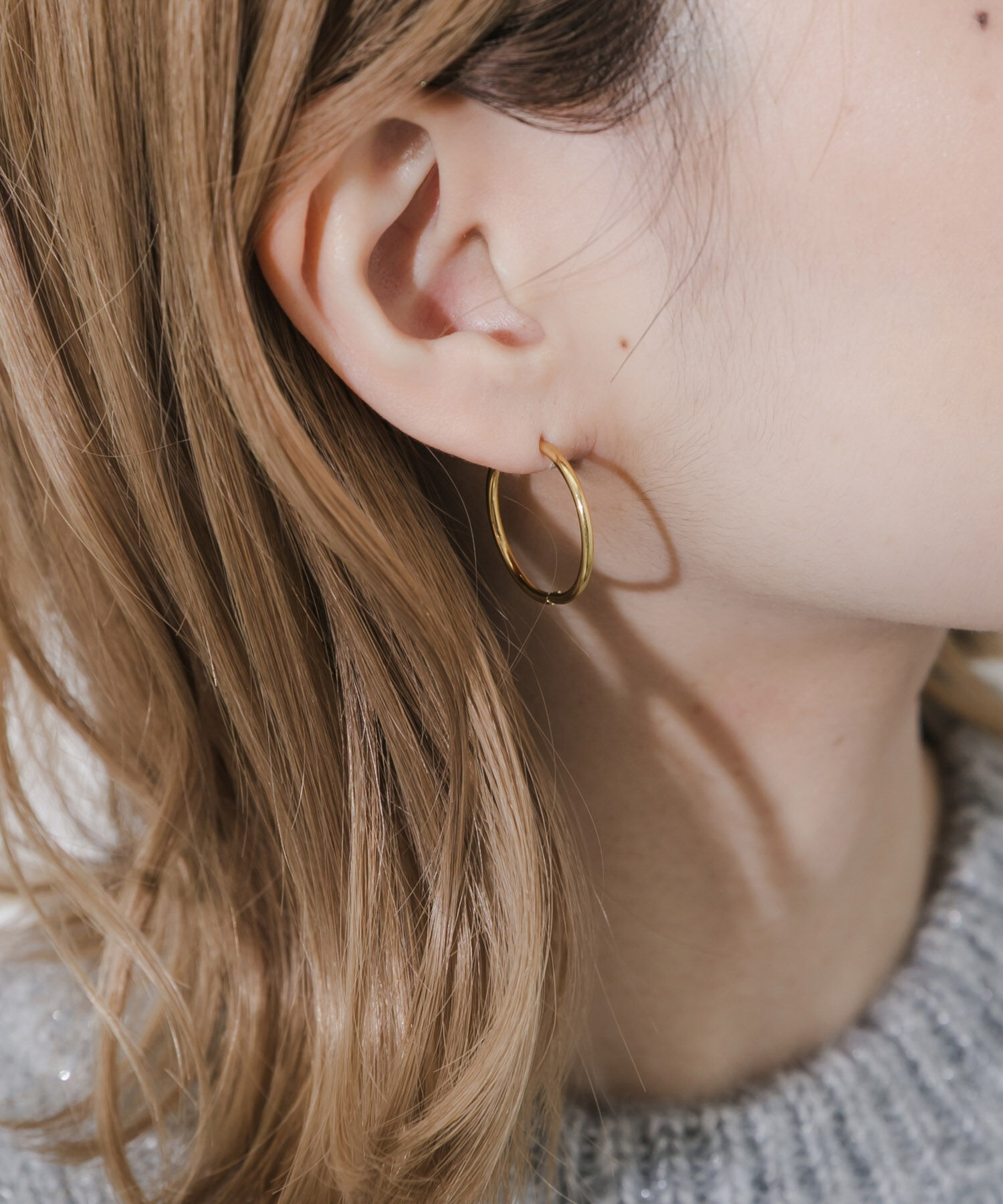 SMELLY「ステンレスフープピアス20mm」|ピアス|