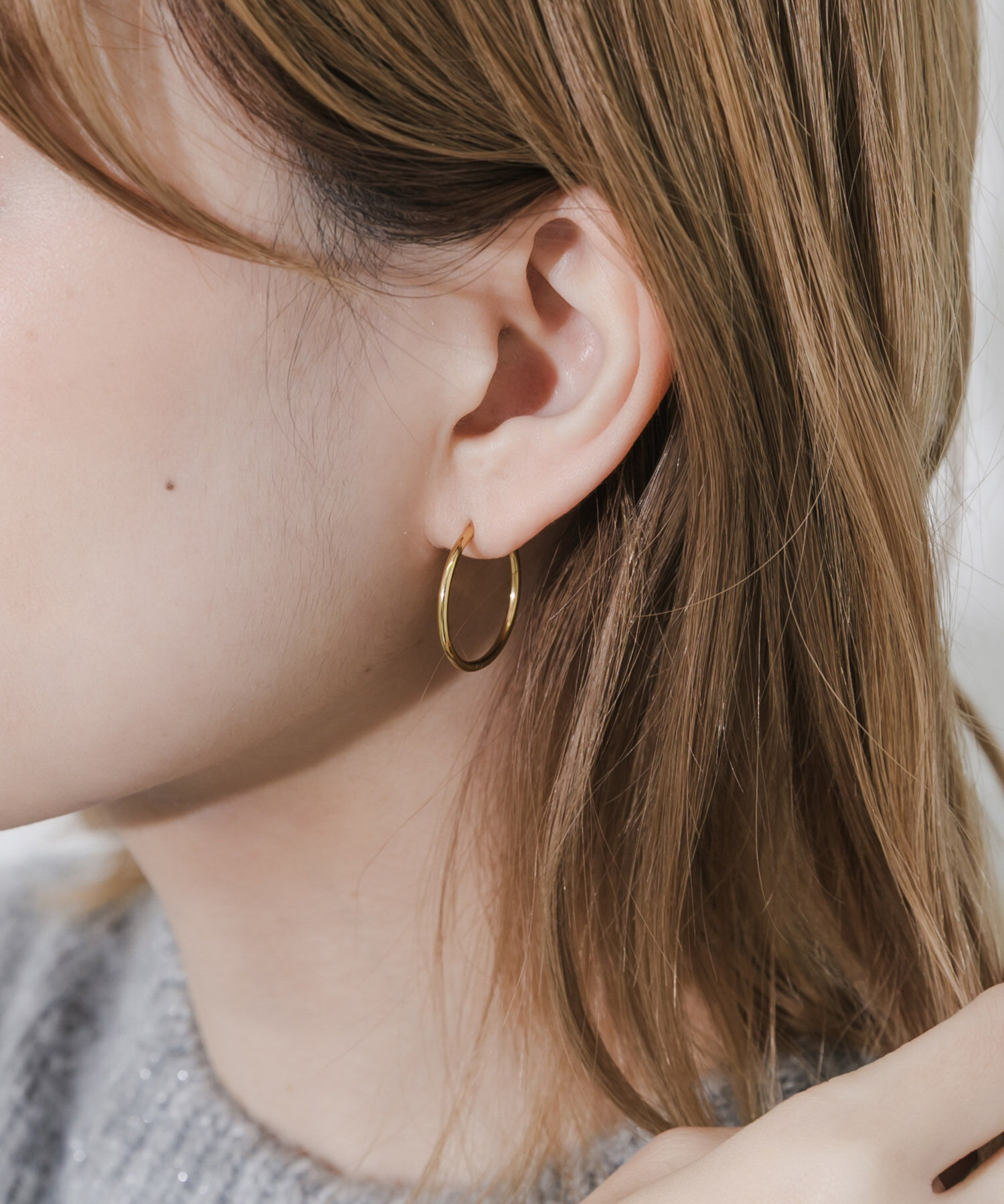 SMELLY「ステンレスフープピアス20mm」|ピアス|