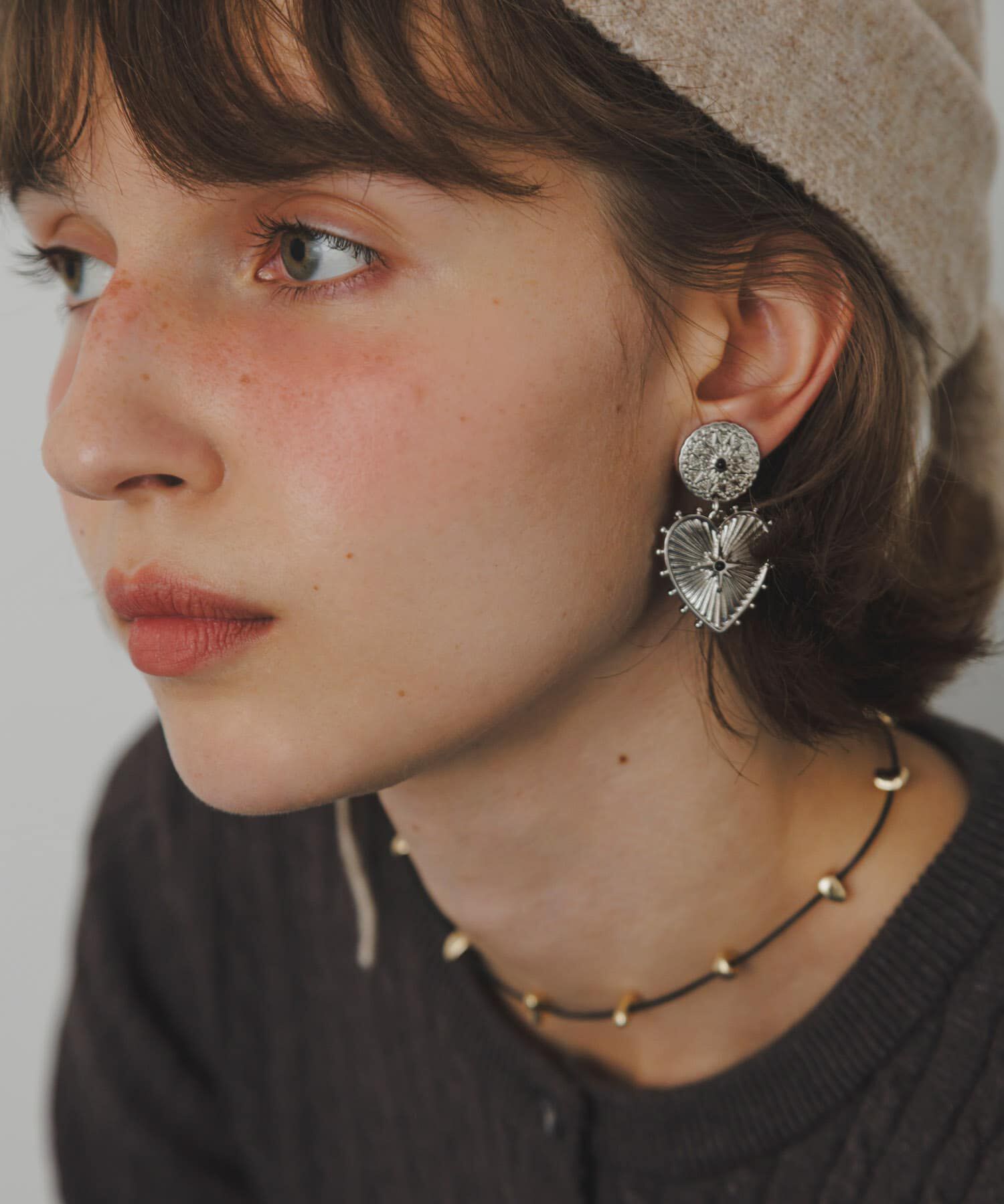 SMELLY「ハートコンチョイヤリング」|イヤリング|