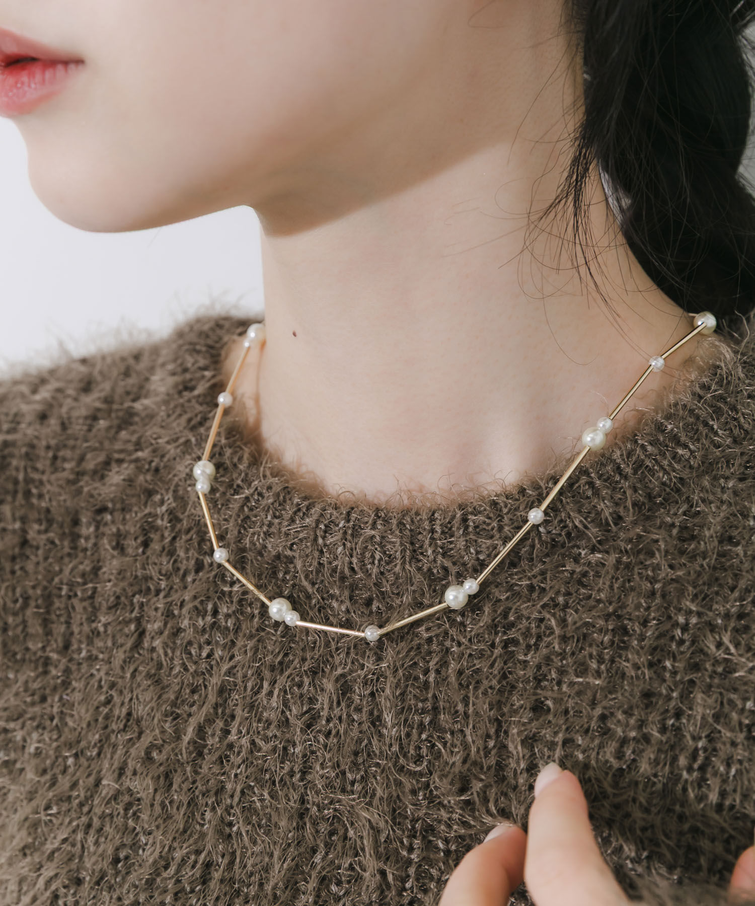 SMELLY「パールメタルバーネックレス」|ネックレス|