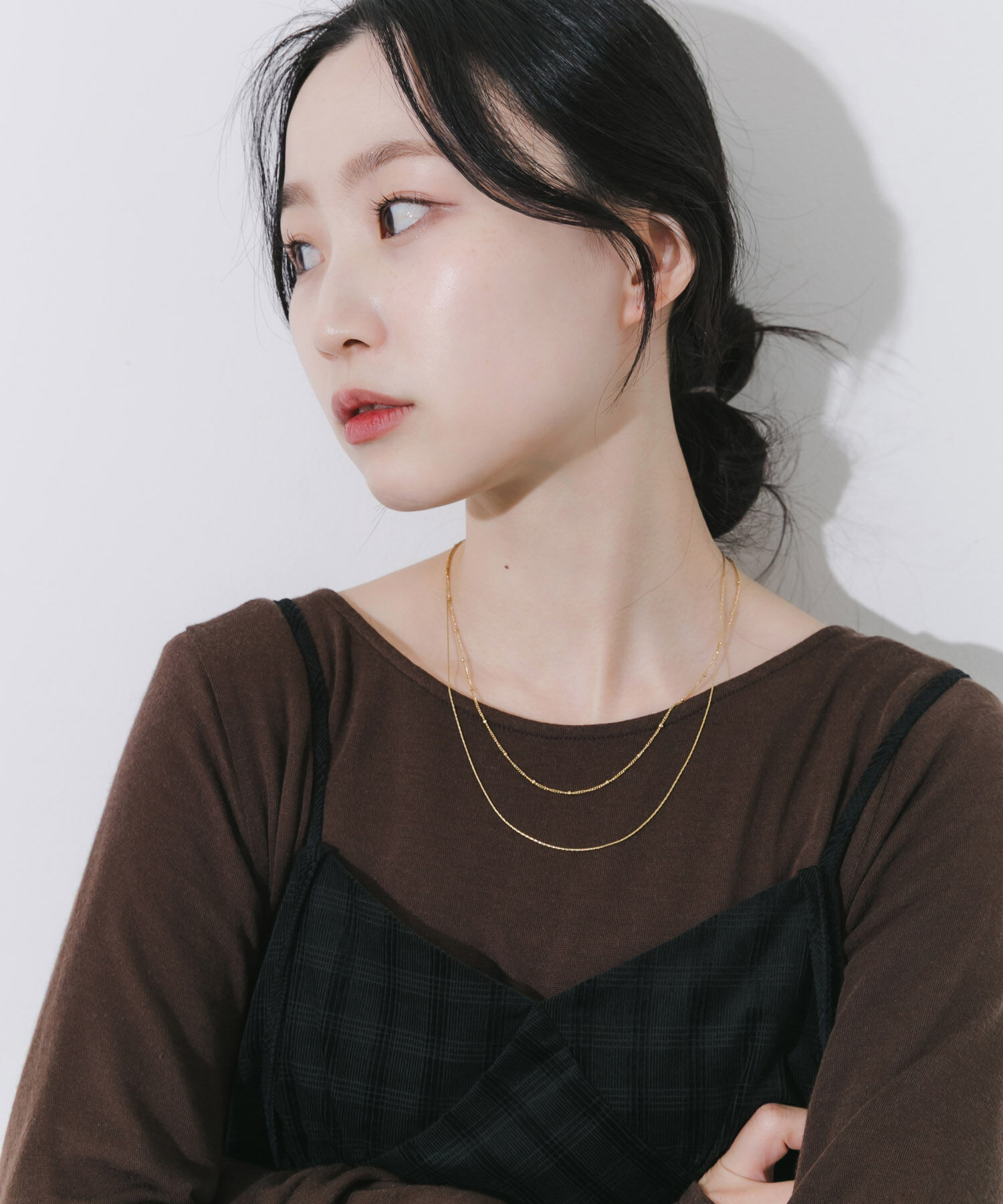 SMELLY「ステンレススリムチェーンレイヤードネックレス」|ネックレス|