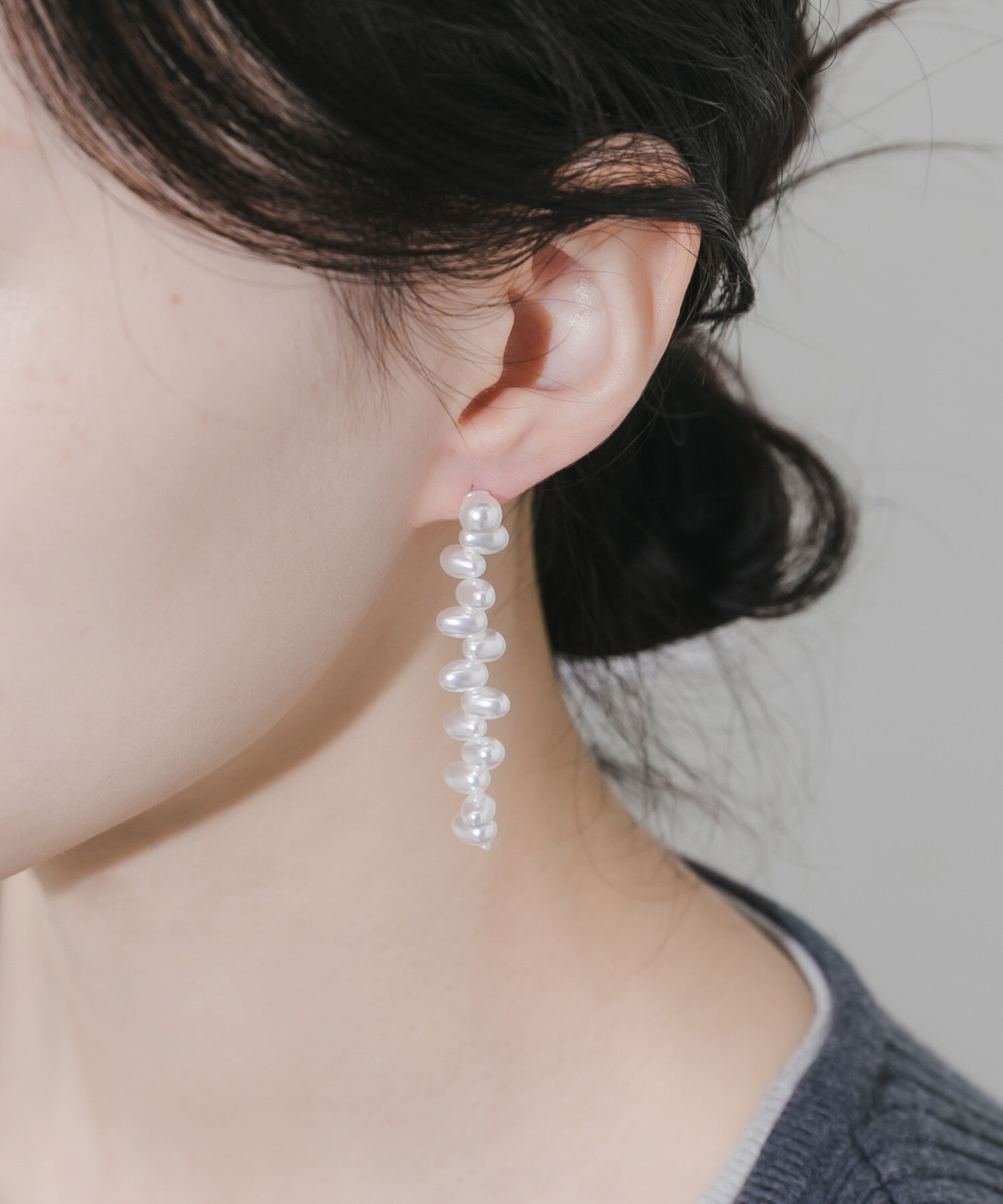 SMELLY「オーバルパールピアス」|ピアス|