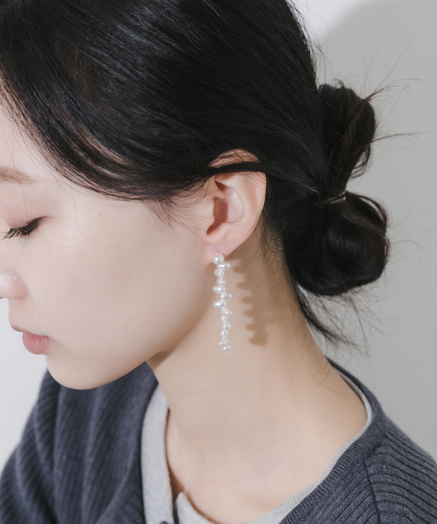 SMELLY「オーバルパールピアス」|ピアス|